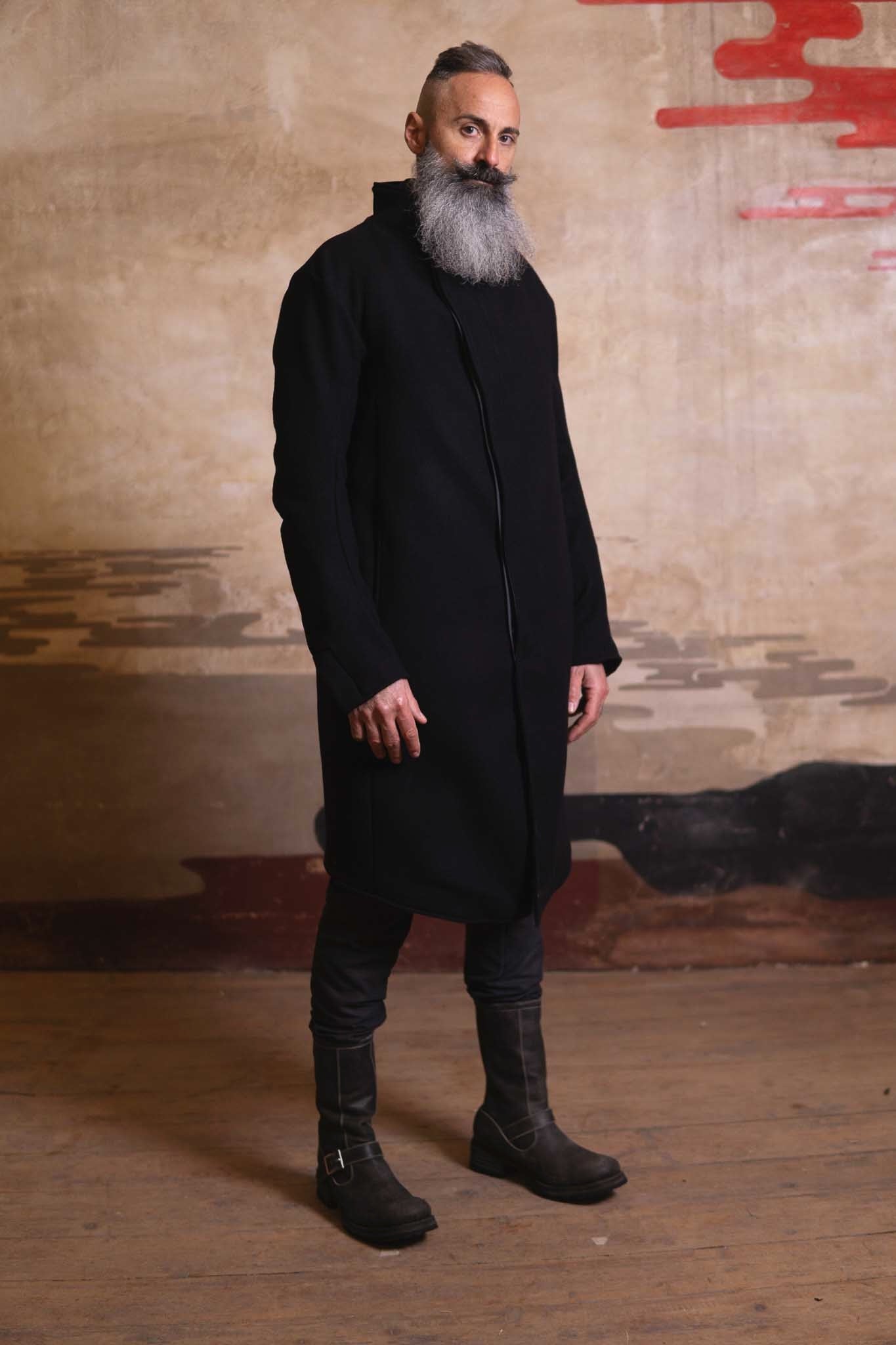 WOOL 100% HIGH NECK FRY FRONT BTN COAT LINED JCP-4B