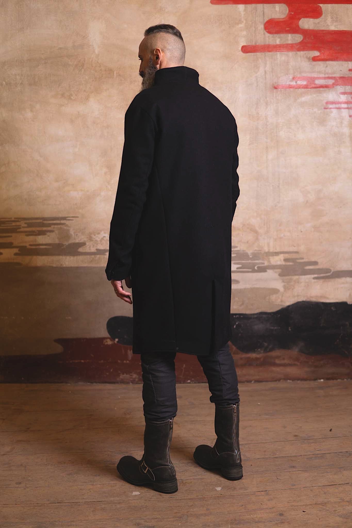 WOOL 100% HIGH NECK FRY FRONT BTN COAT LINED JCP-4B