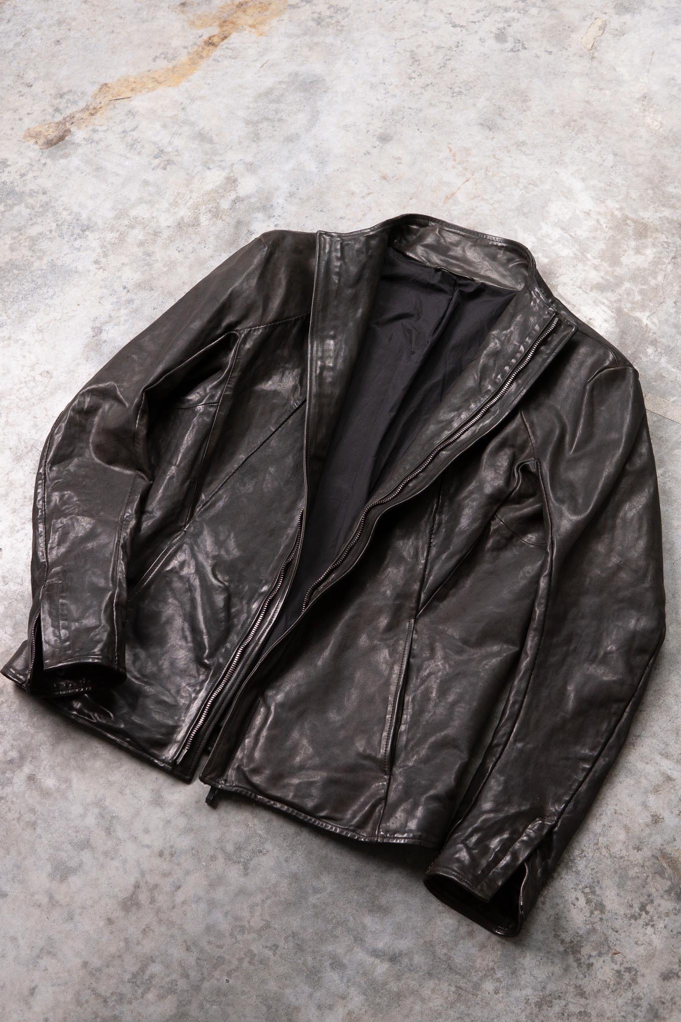 HORSE LEATHER T/NECK ZIP BLOUSON LINED TN-1Z