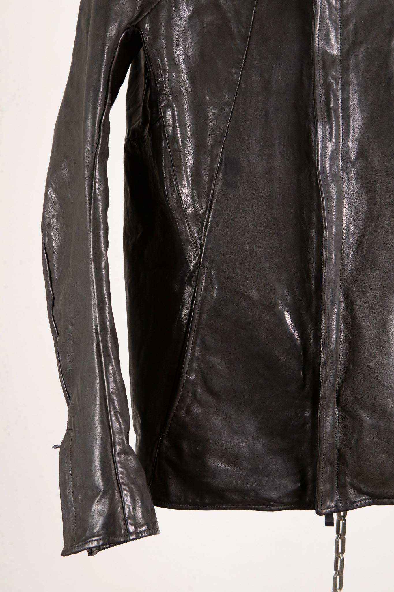 HORSE LEATHER T/NECK ZIP BLOUSON LINED TN-1Z