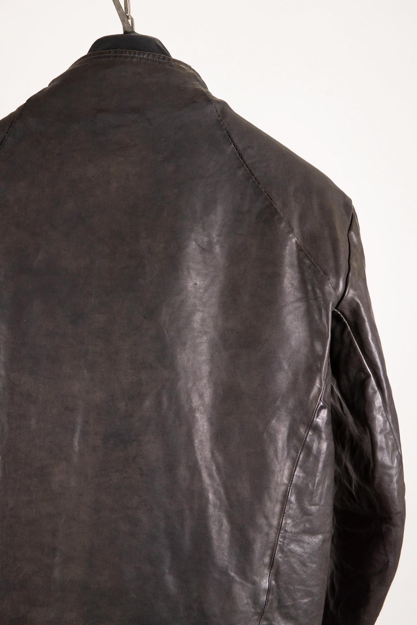 HORSE LEATHER T/NECK ZIP BLOUSON LINED TN-1Z