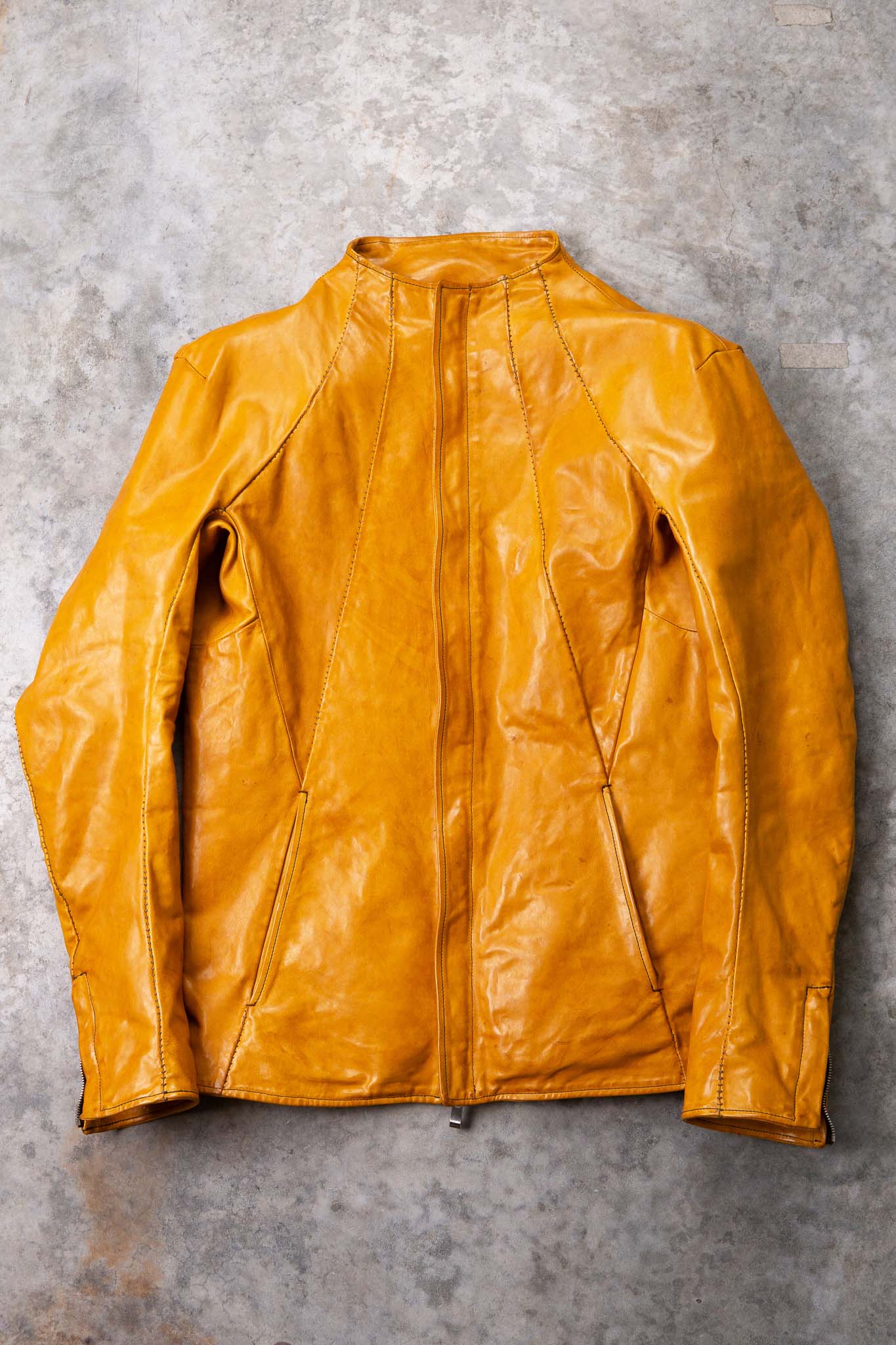 HORSE LEATHER T/NECK ZIP BLOUSON LINED TN-1Z