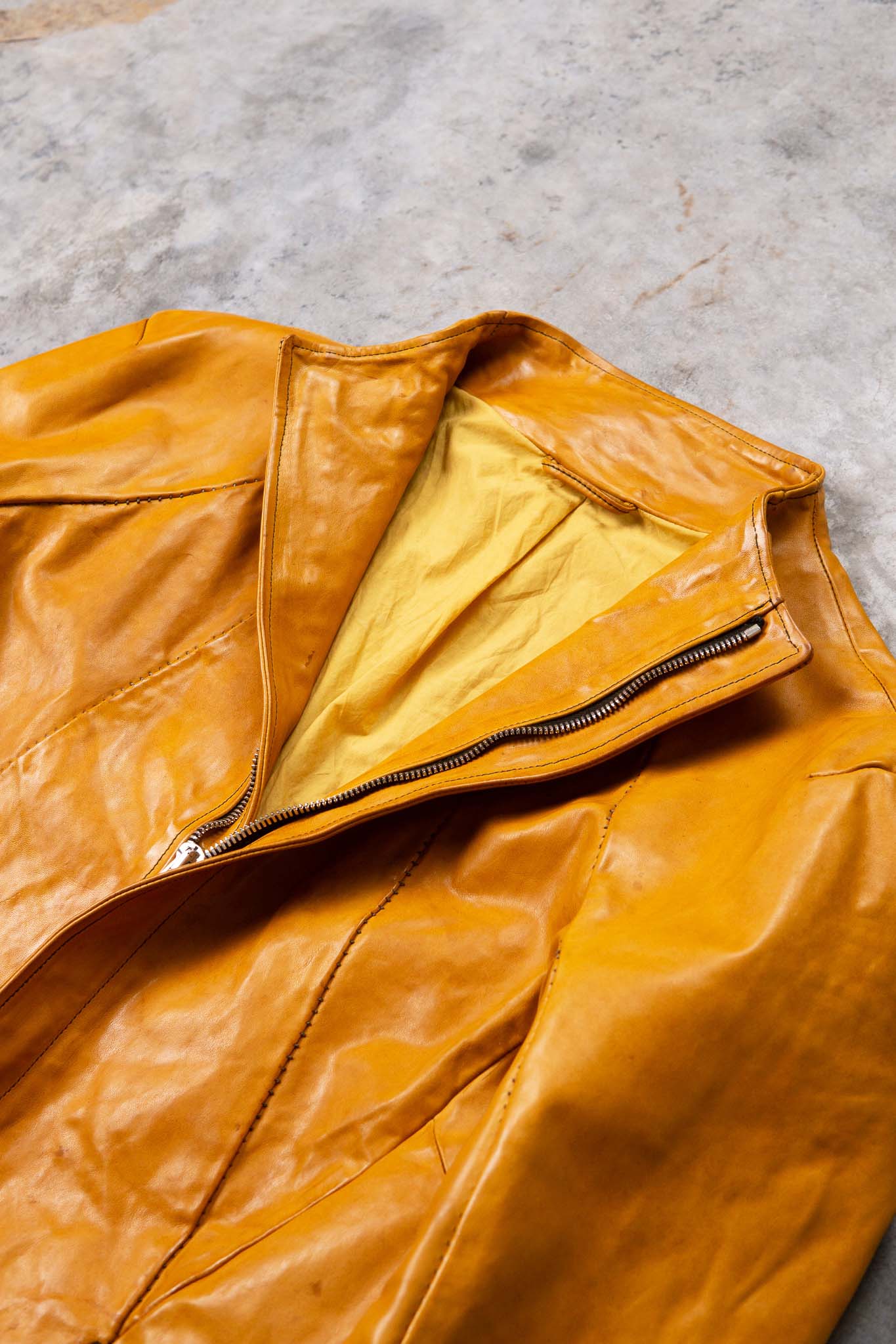 HORSE LEATHER T/NECK ZIP BLOUSON LINED TN-1Z