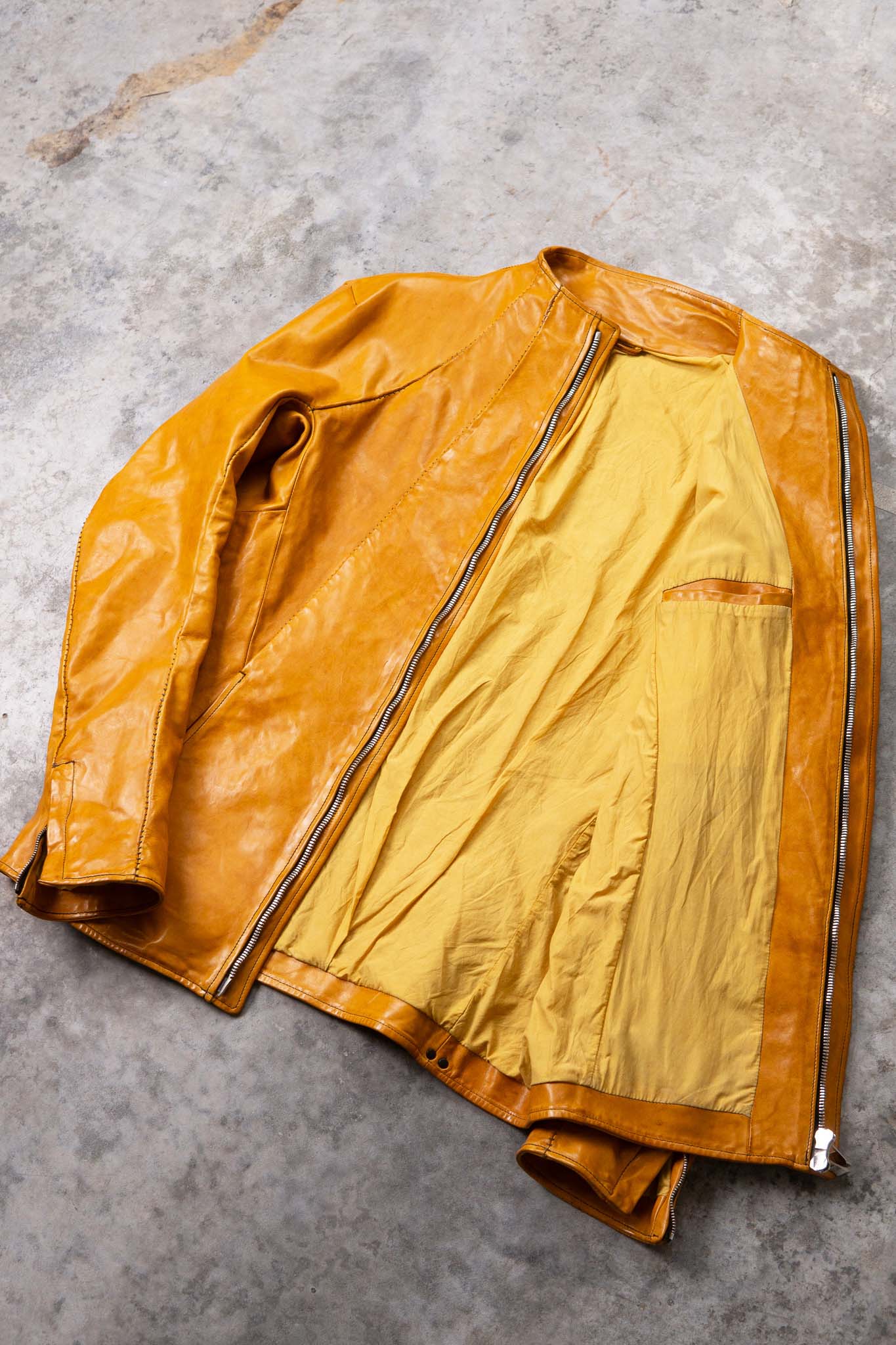 HORSE LEATHER T/NECK ZIP BLOUSON LINED TN-1Z
