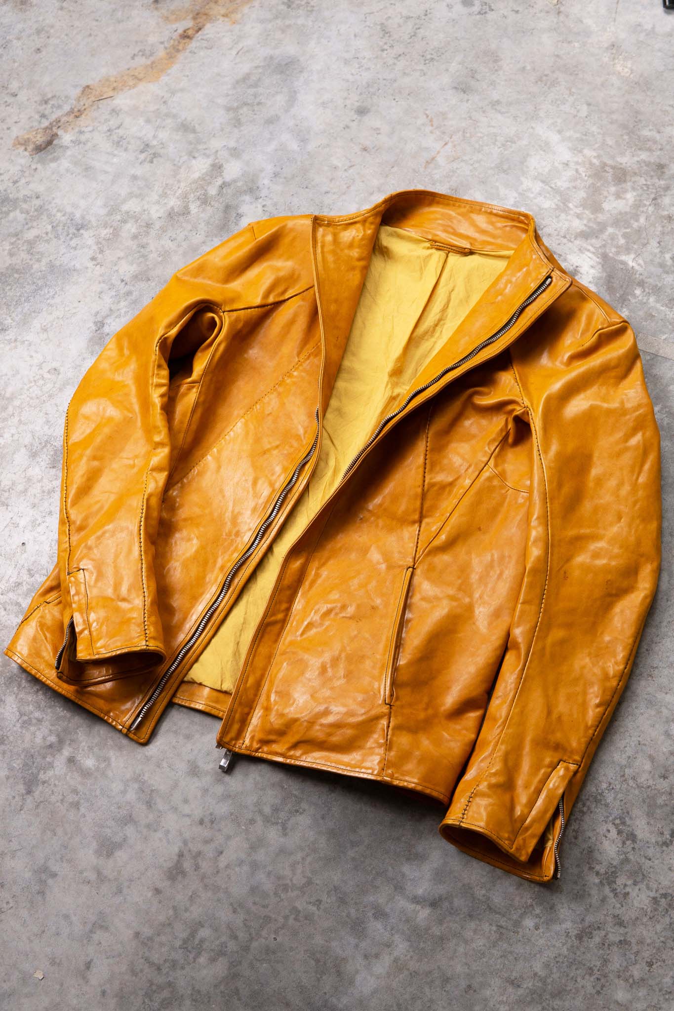HORSE LEATHER T/NECK ZIP BLOUSON LINED TN-1Z