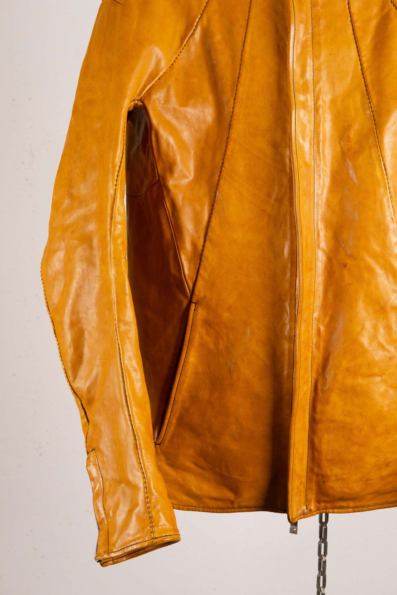 HORSE LEATHER T/NECK ZIP BLOUSON LINED TN-1Z