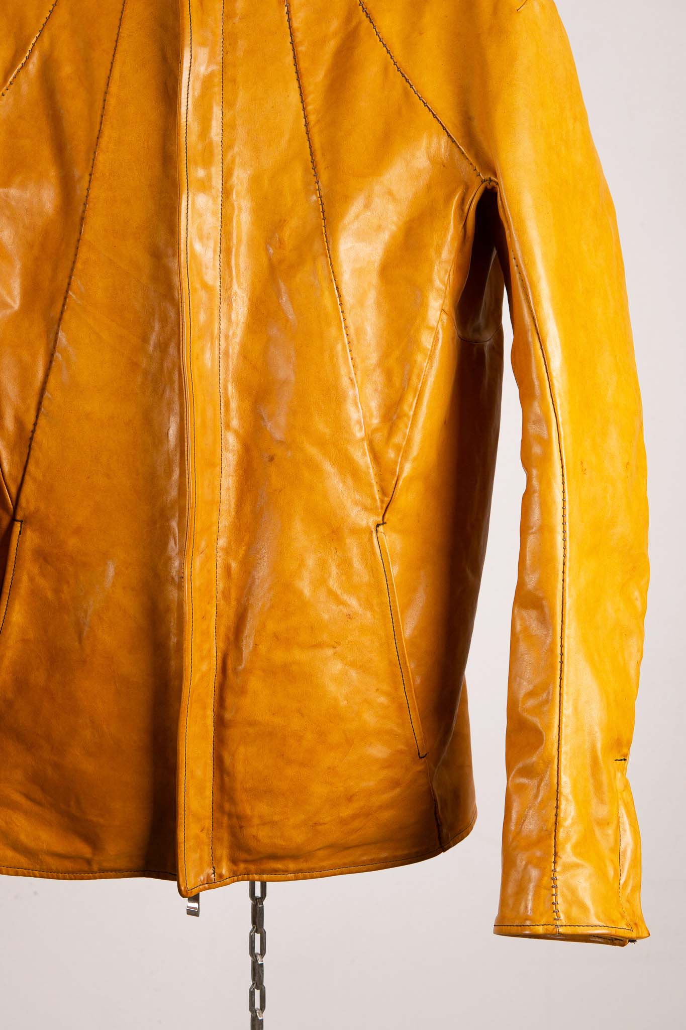 HORSE LEATHER T/NECK ZIP BLOUSON LINED TN-1Z
