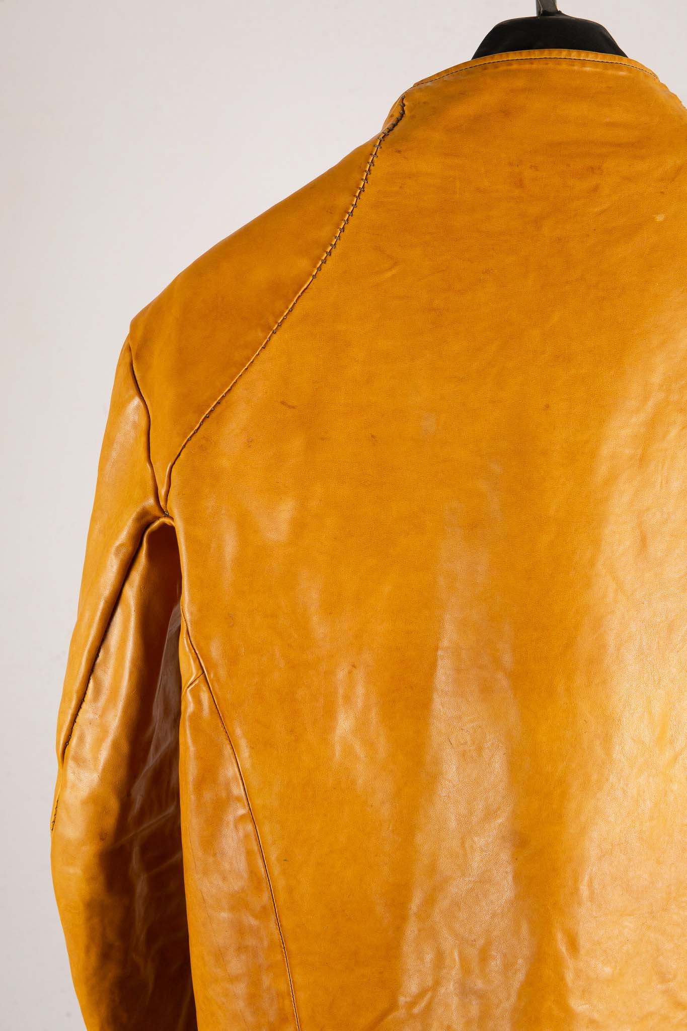 HORSE LEATHER T/NECK ZIP BLOUSON LINED TN-1Z