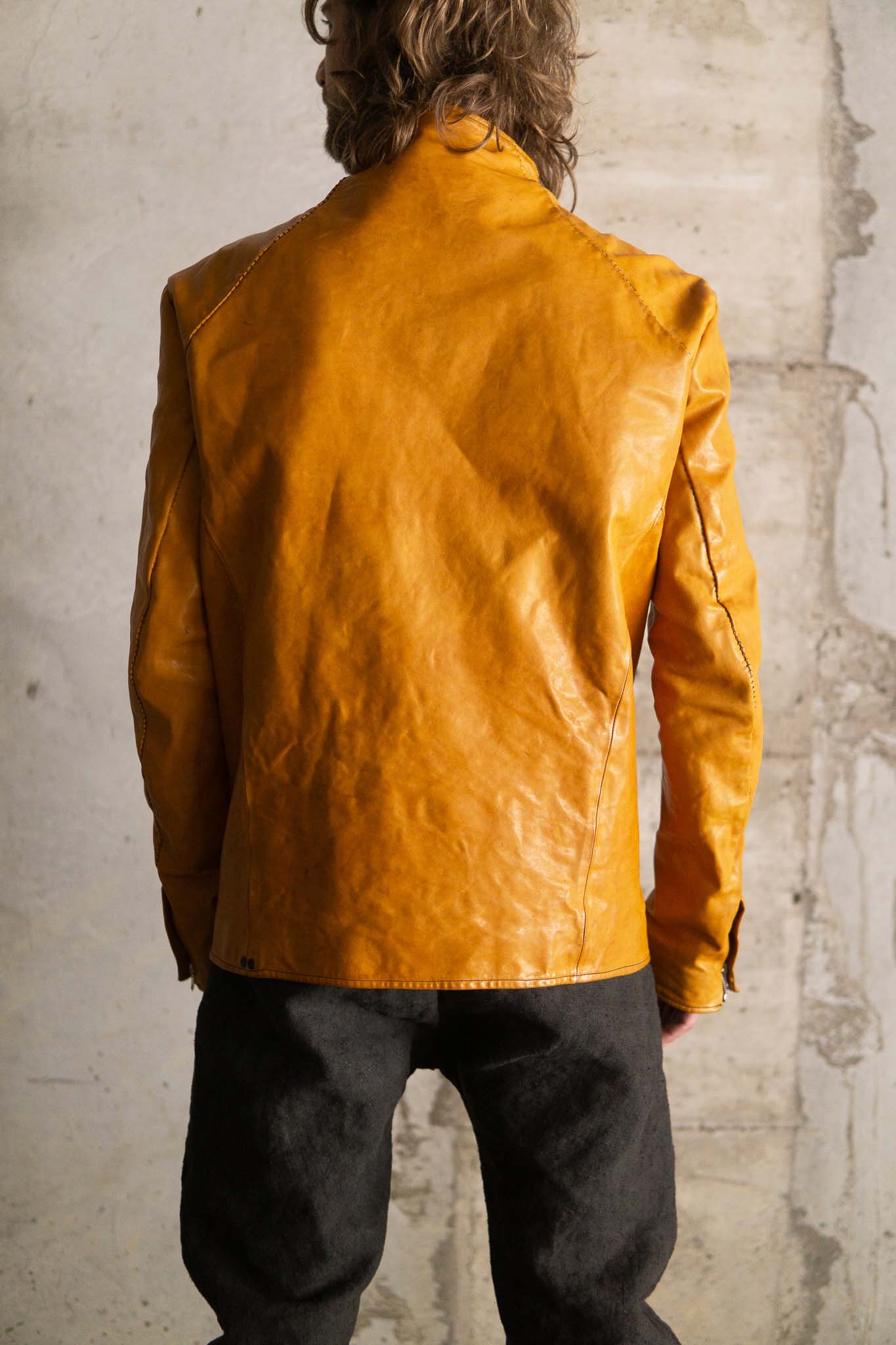HORSE LEATHER T/NECK ZIP BLOUSON LINED TN-1Z