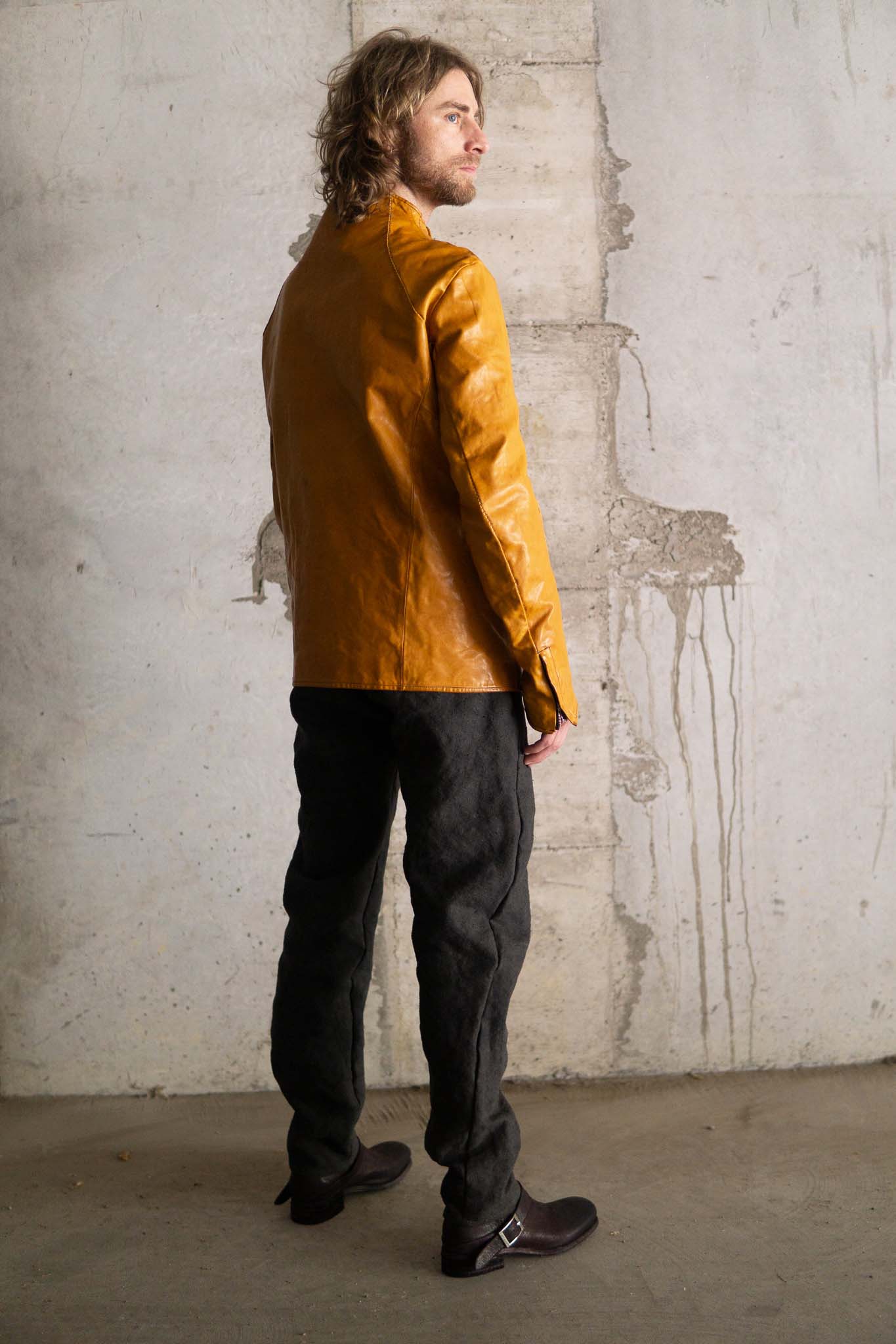 HORSE LEATHER T/NECK ZIP BLOUSON LINED TN-1Z