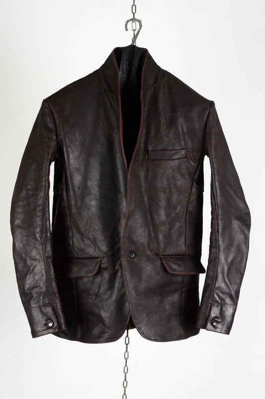 HORSE RESIN LEATHER SHOWL COLLAR JACKET JJK-4