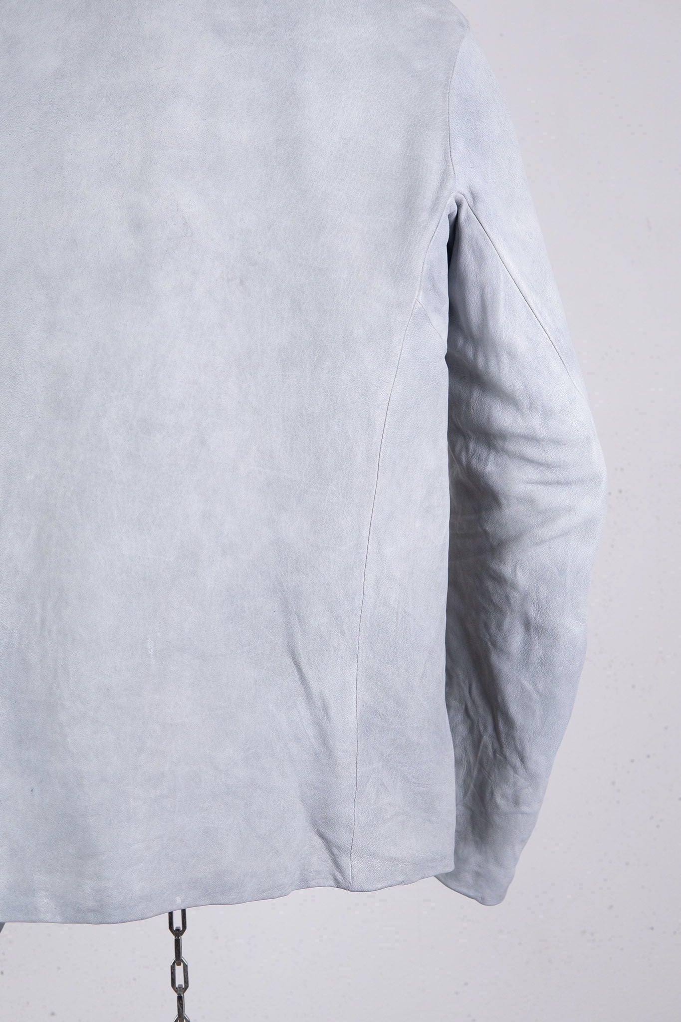 HEAVY WEIGHT SHEEP WHITE LEATHER SHIRT COLLAR BLOUSON LINED BD-3