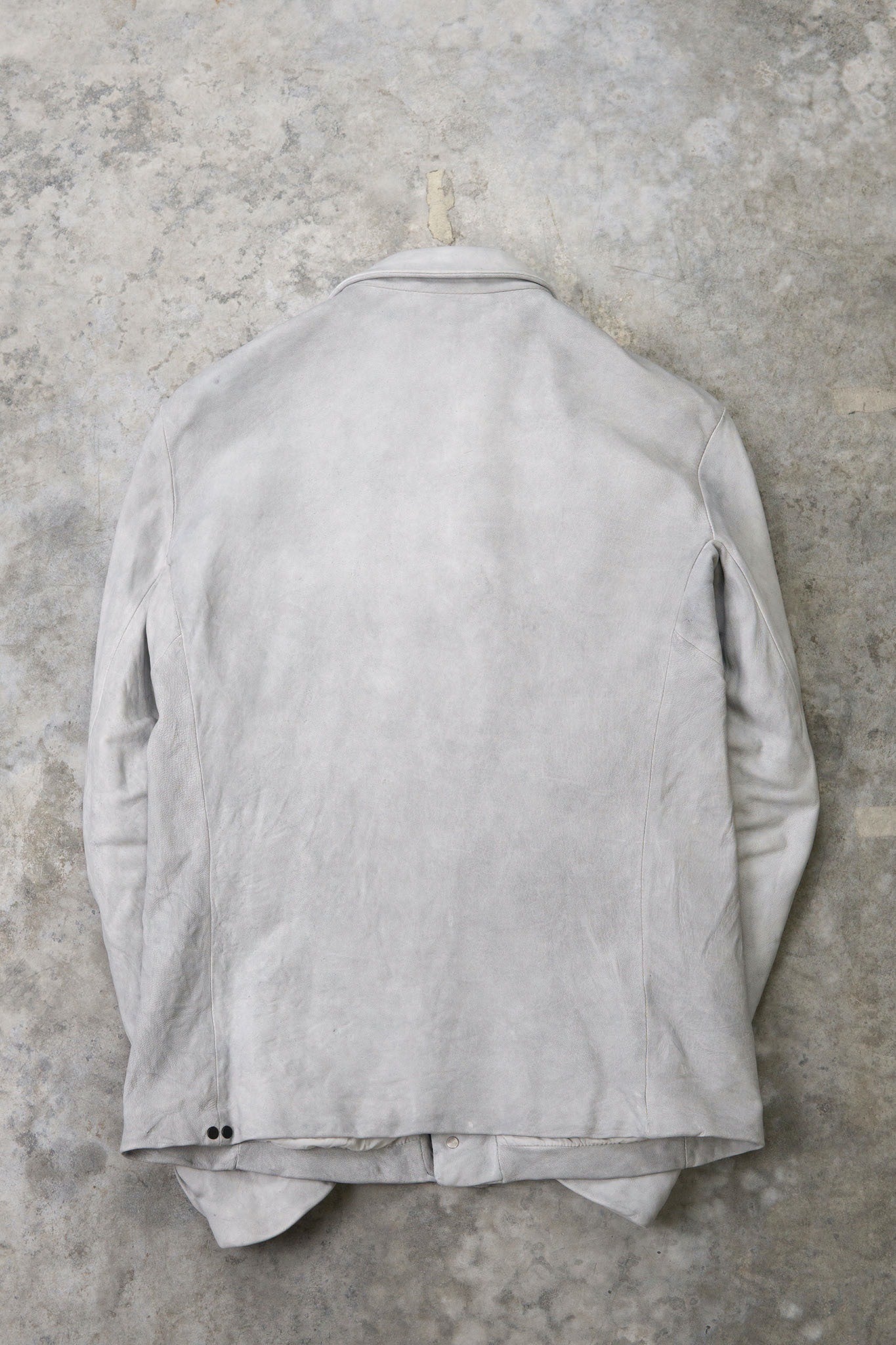 HEAVY WEIGHT SHEEP WHITE LEATHER SHIRT COLLAR BLOUSON LINED BD-3