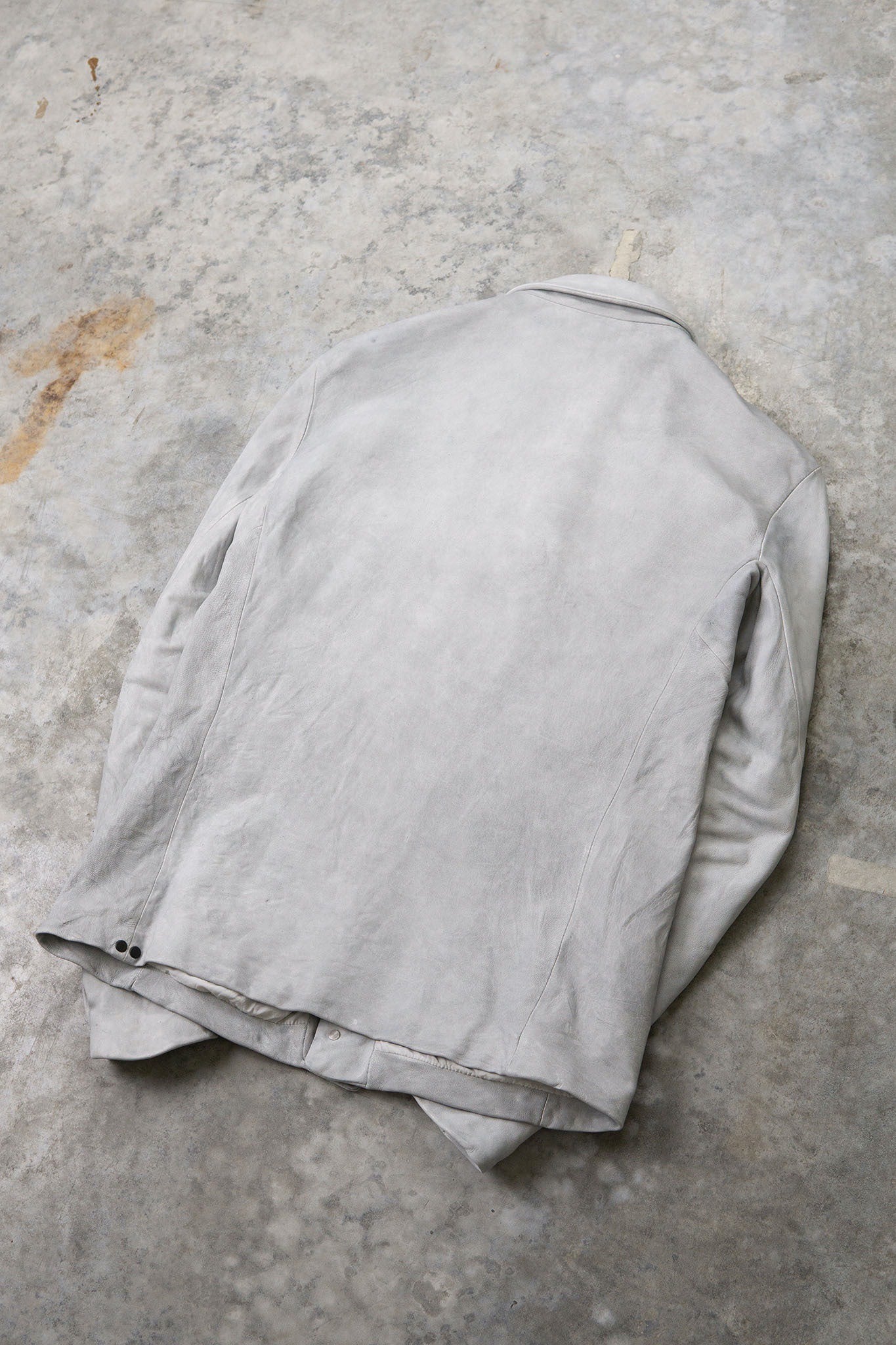 HEAVY WEIGHT SHEEP WHITE LEATHER SHIRT COLLAR BLOUSON LINED BD-3