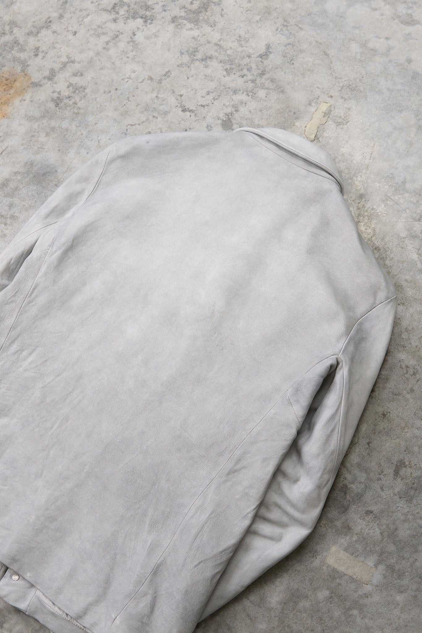 HEAVY WEIGHT SHEEP WHITE LEATHER SHIRT COLLAR BLOUSON LINED BD-3