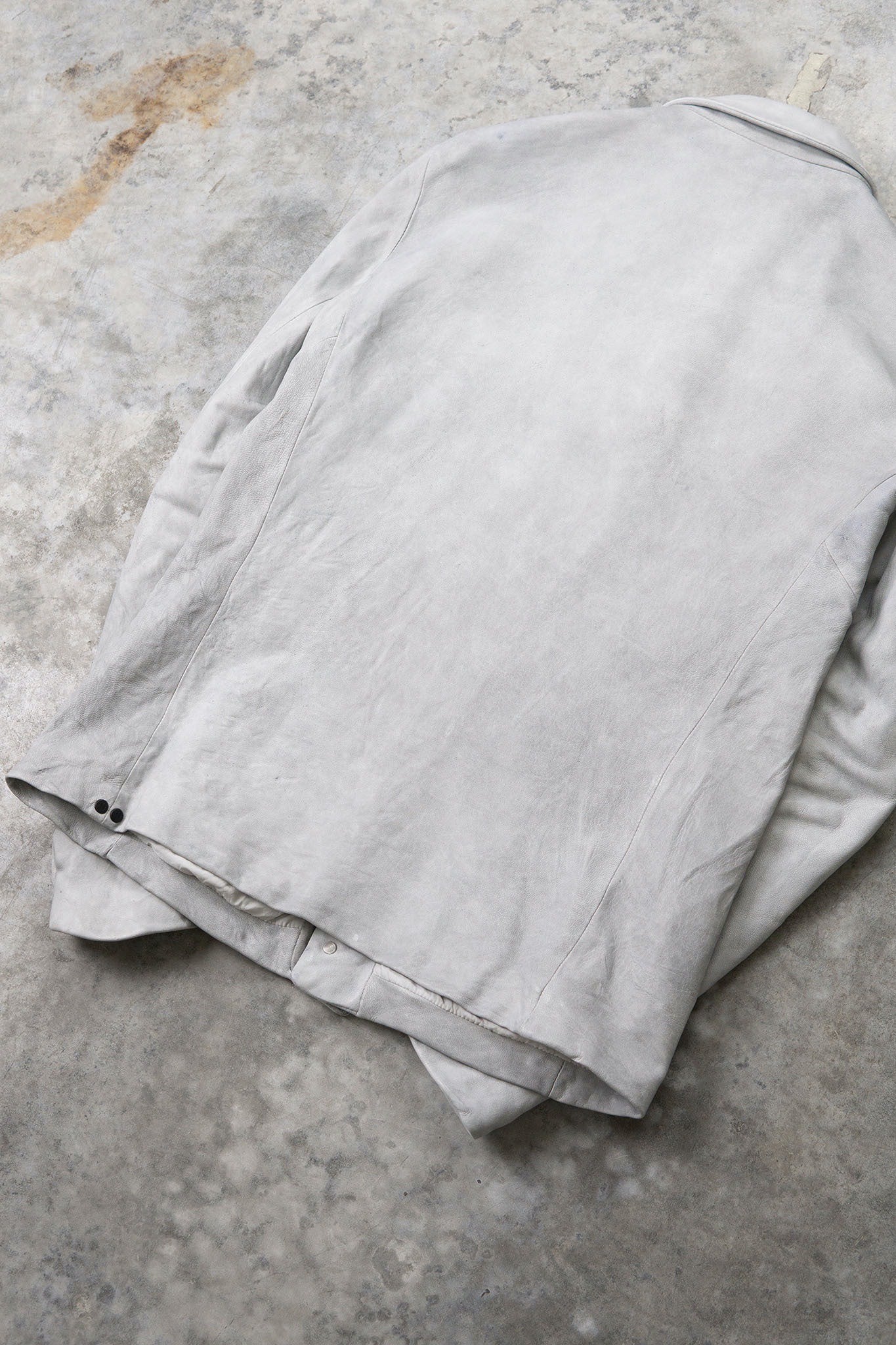 HEAVY WEIGHT SHEEP WHITE LEATHER SHIRT COLLAR BLOUSON LINED BD-3