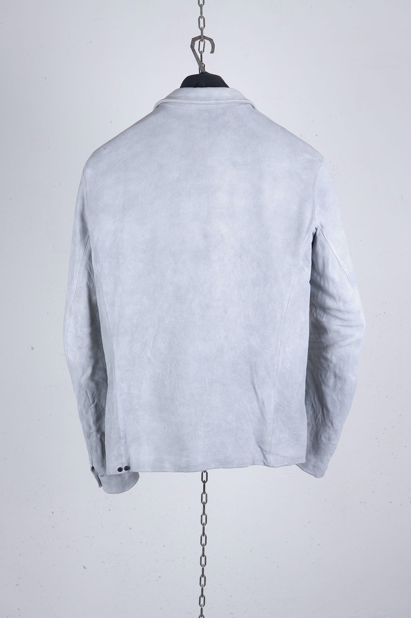 HEAVY WEIGHT SHEEP WHITE LEATHER SHIRT COLLAR BLOUSON LINED BD-3