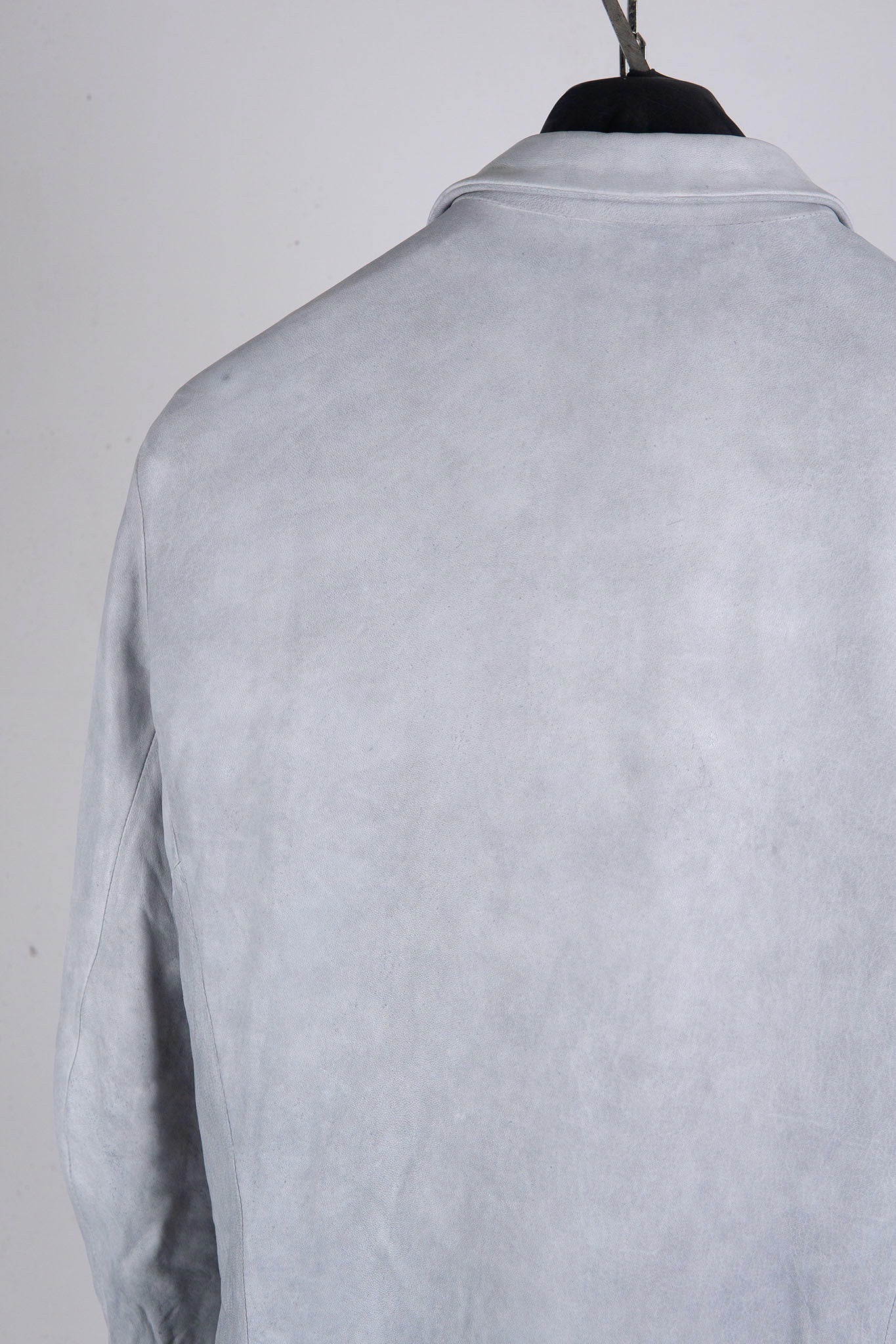 HEAVY WEIGHT SHEEP WHITE LEATHER SHIRT COLLAR BLOUSON LINED BD-3