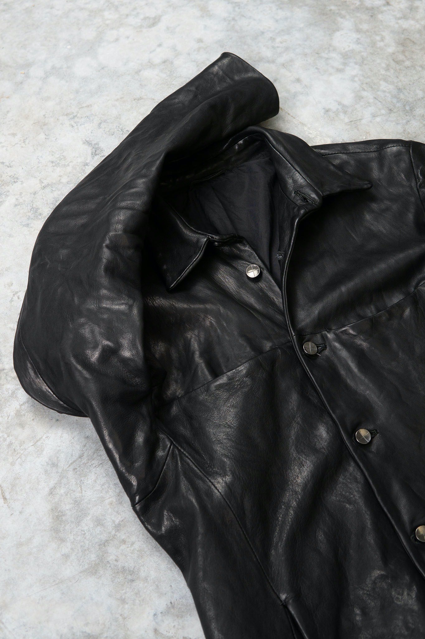 HEAVY WEIGHT SHEEP LEATHER SHIRT COLLAR BLOUSON LINED BD-3