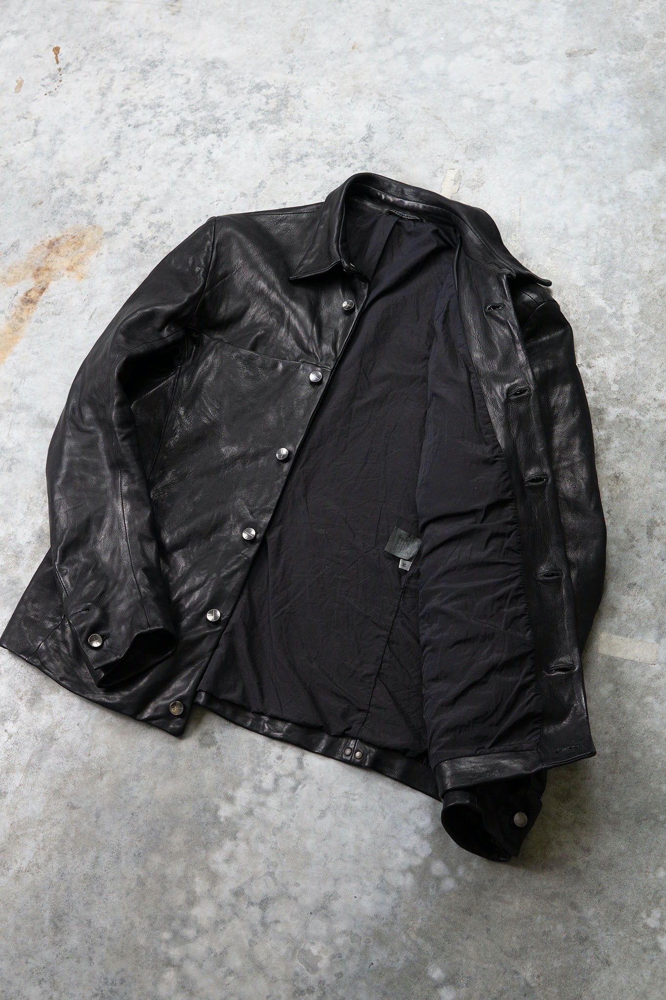 HEAVY WEIGHT SHEEP LEATHER SHIRT COLLAR BLOUSON LINED BD-3