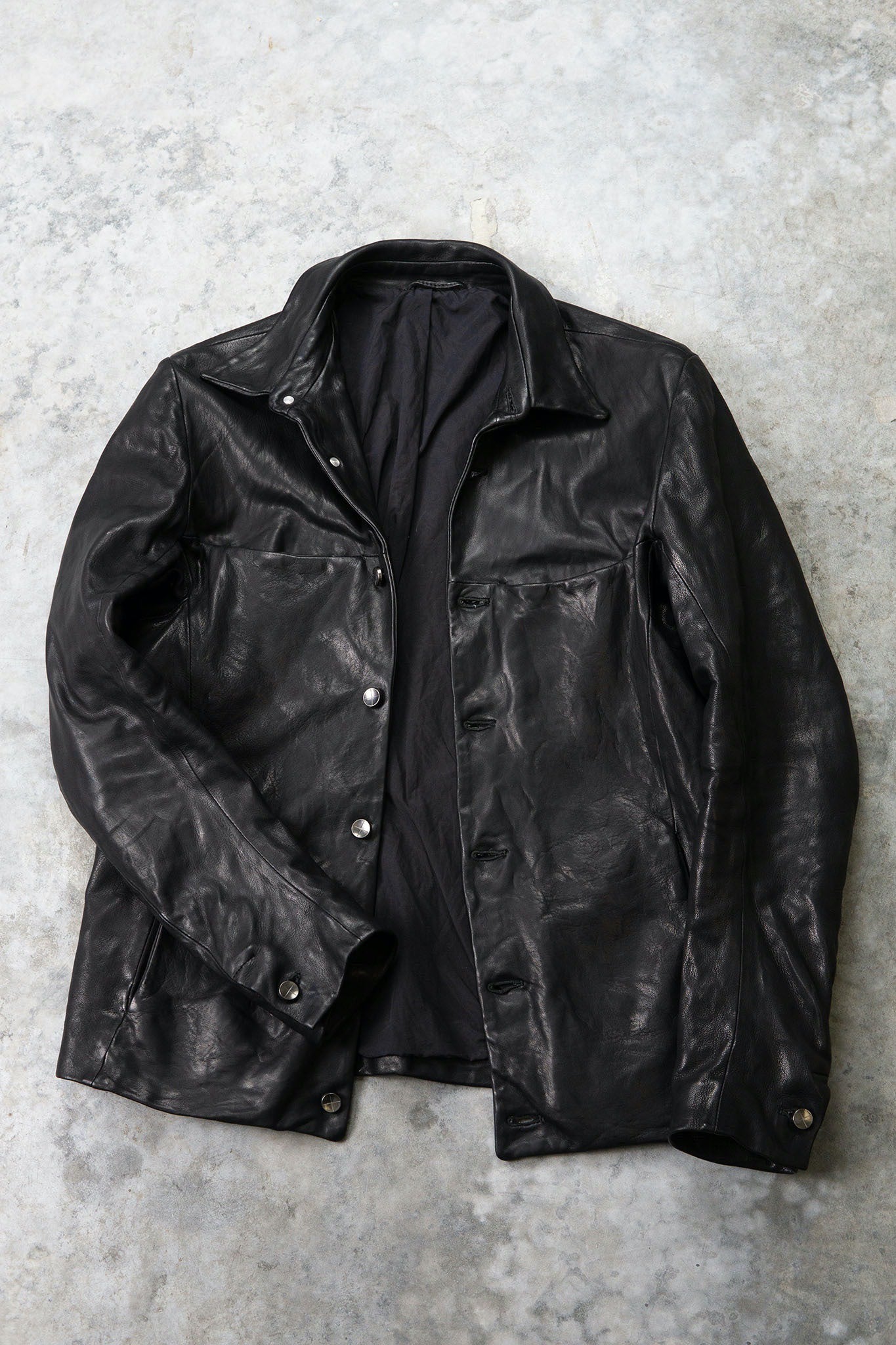 HEAVY WEIGHT SHEEP LEATHER SHIRT COLLAR BLOUSON LINED BD-3