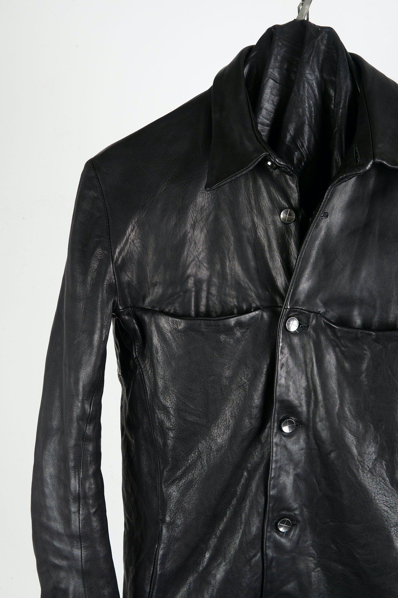 HEAVY WEIGHT SHEEP LEATHER SHIRT COLLAR BLOUSON LINED BD-3