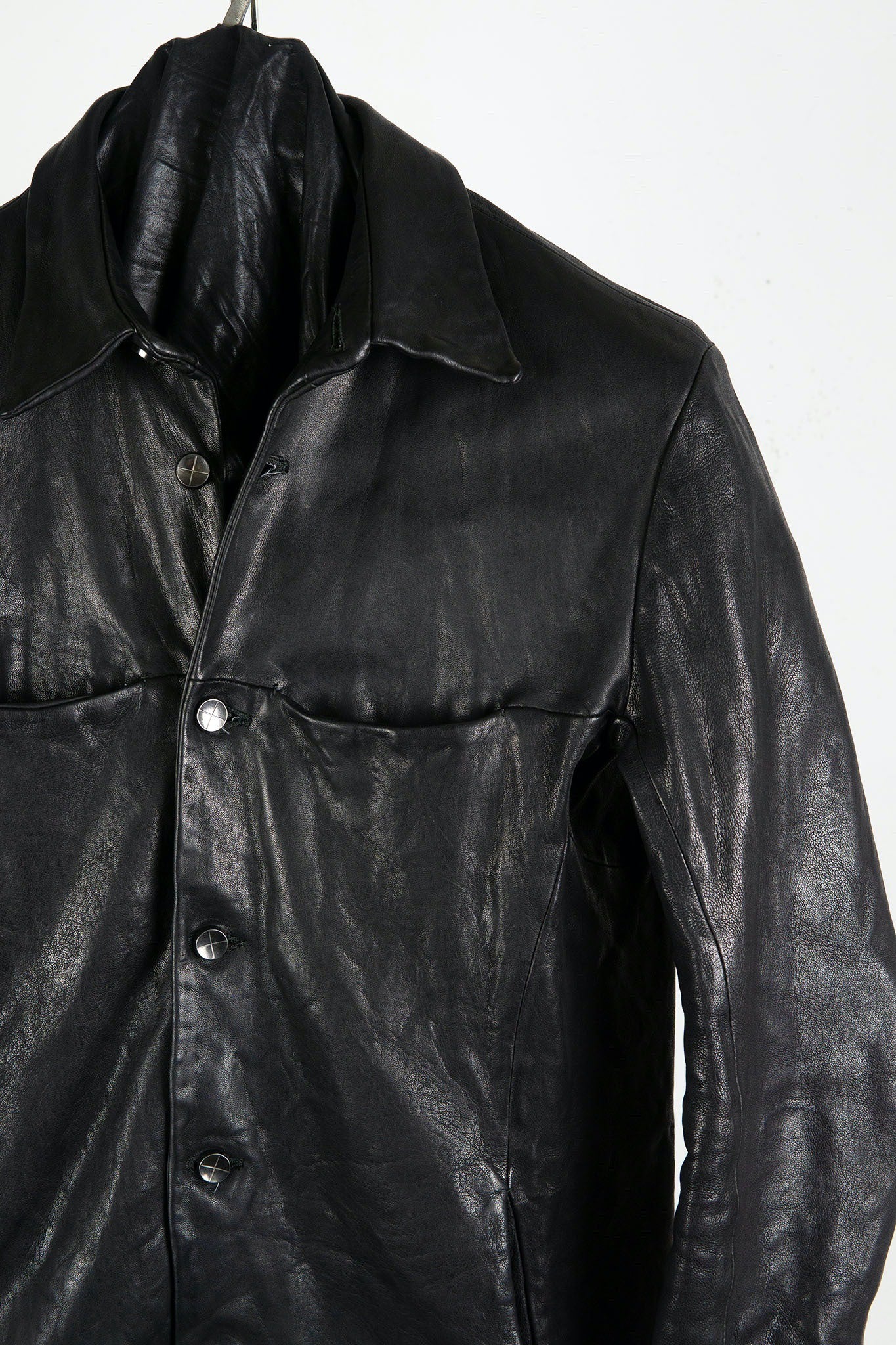 HEAVY WEIGHT SHEEP LEATHER SHIRT COLLAR BLOUSON LINED BD-3