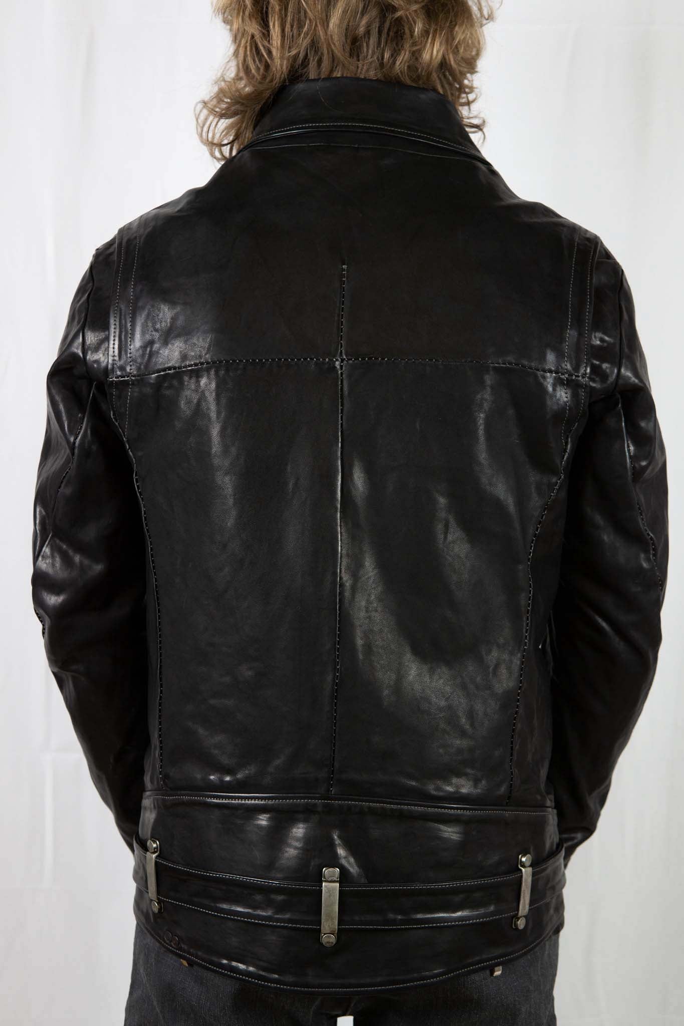 HORSE LEATHER DOUBLE BREAST MOTO LINED MB-5