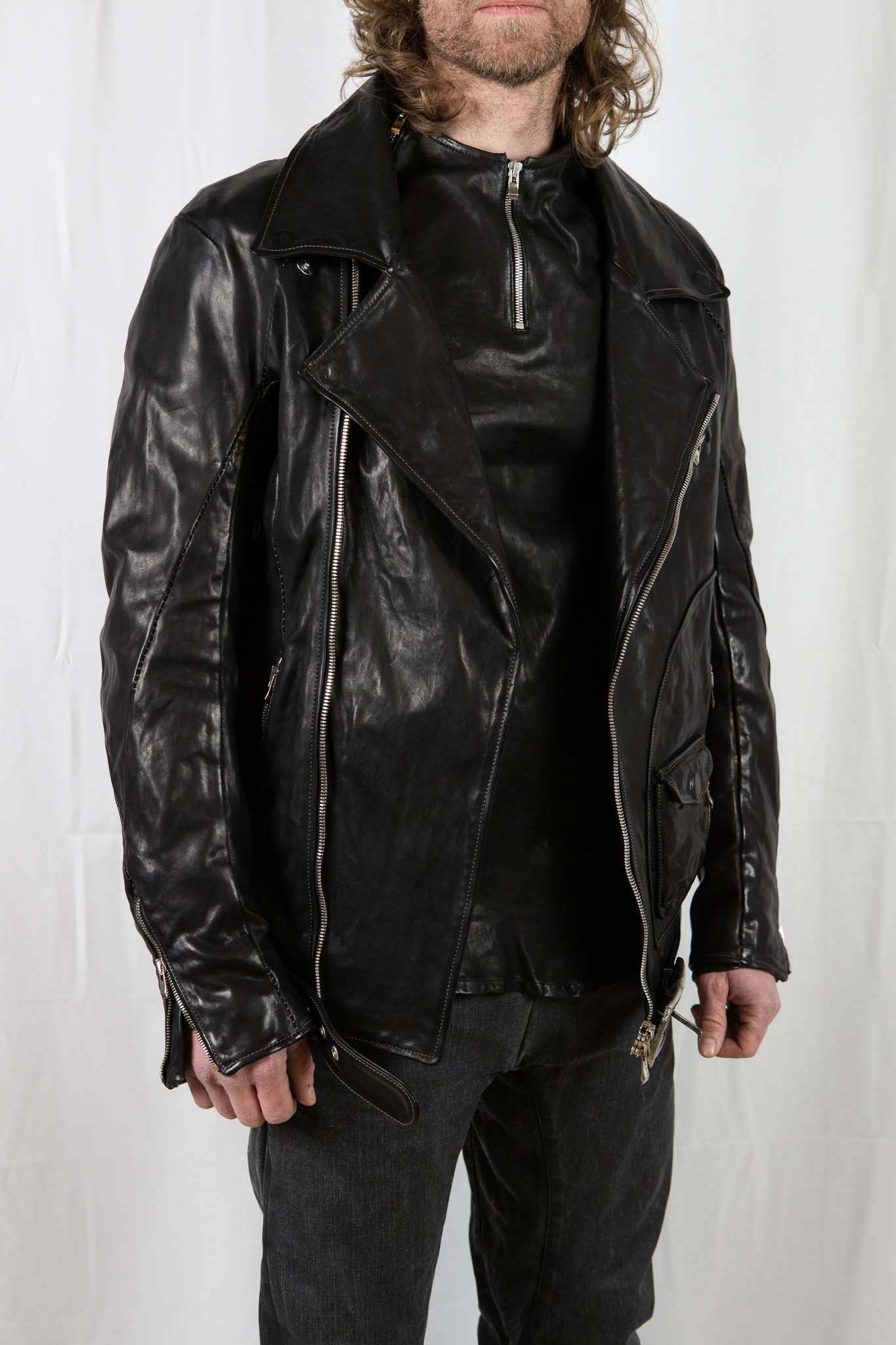 HORSE LEATHER DOUBLE BREAST MOTO LINED MB-5