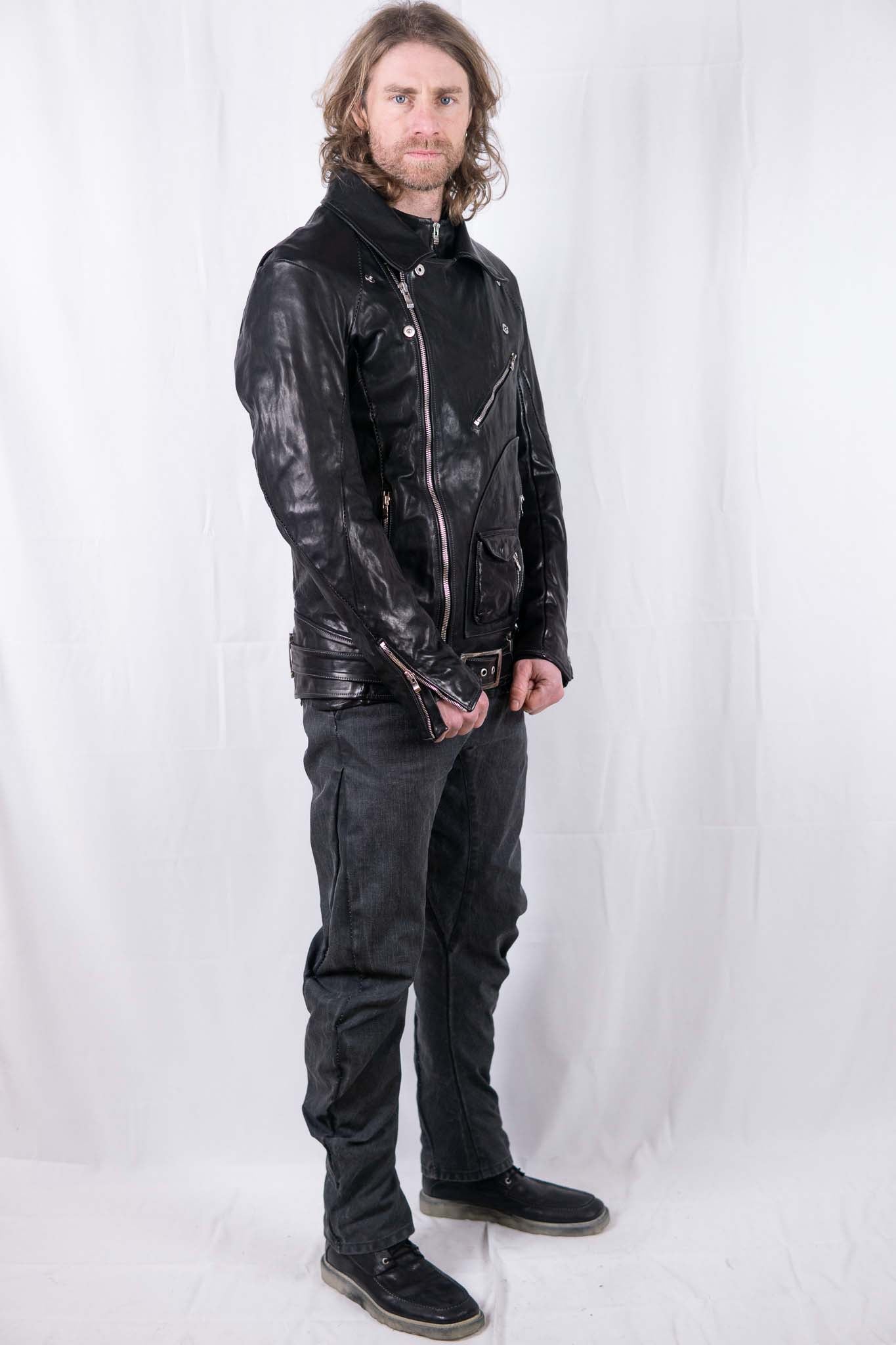 HORSE LEATHER DOUBLE BREAST MOTO LINED MB-5