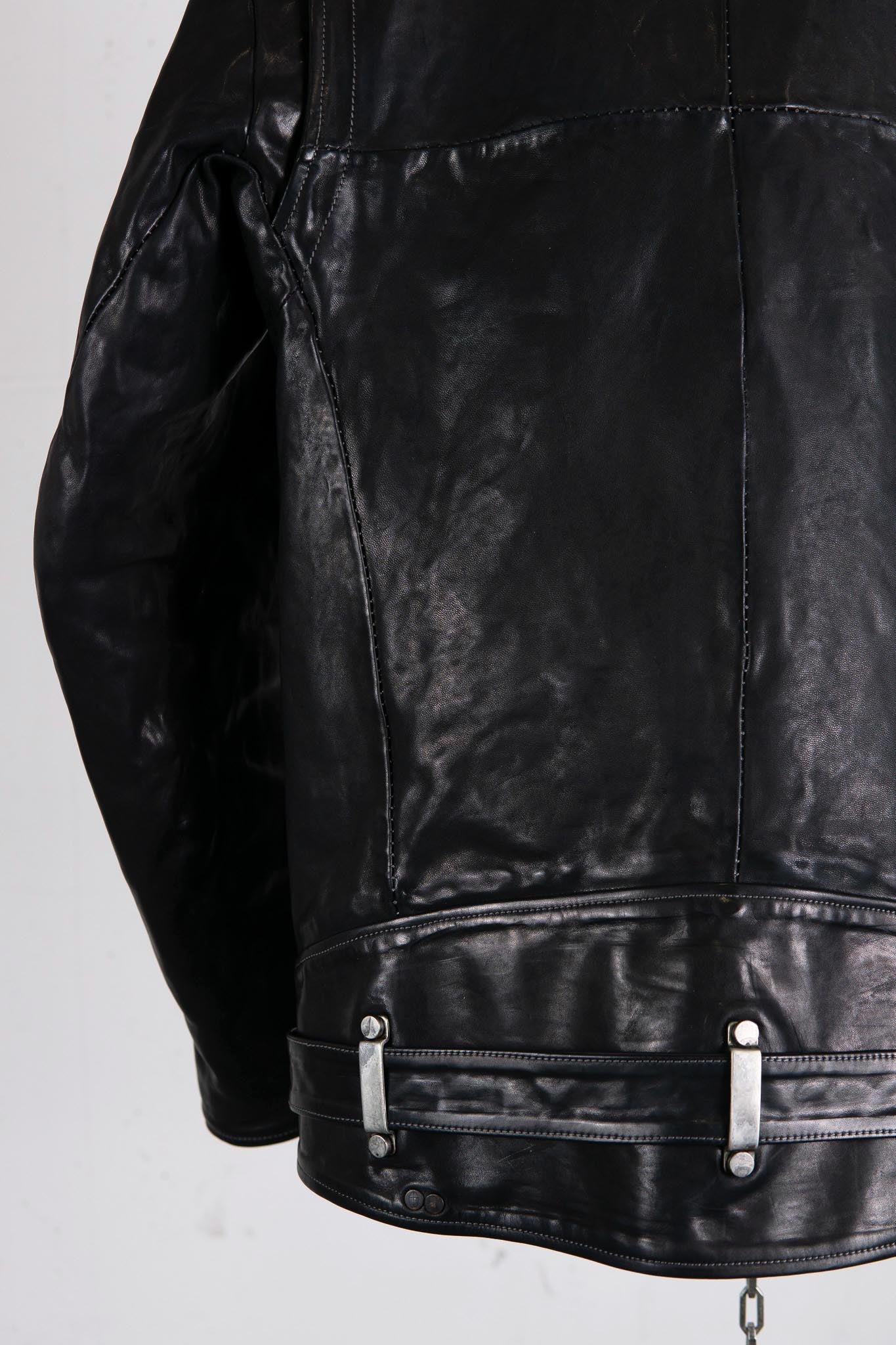 HORSE LEATHER DOUBLE BREAST MOTO LINED MB-5