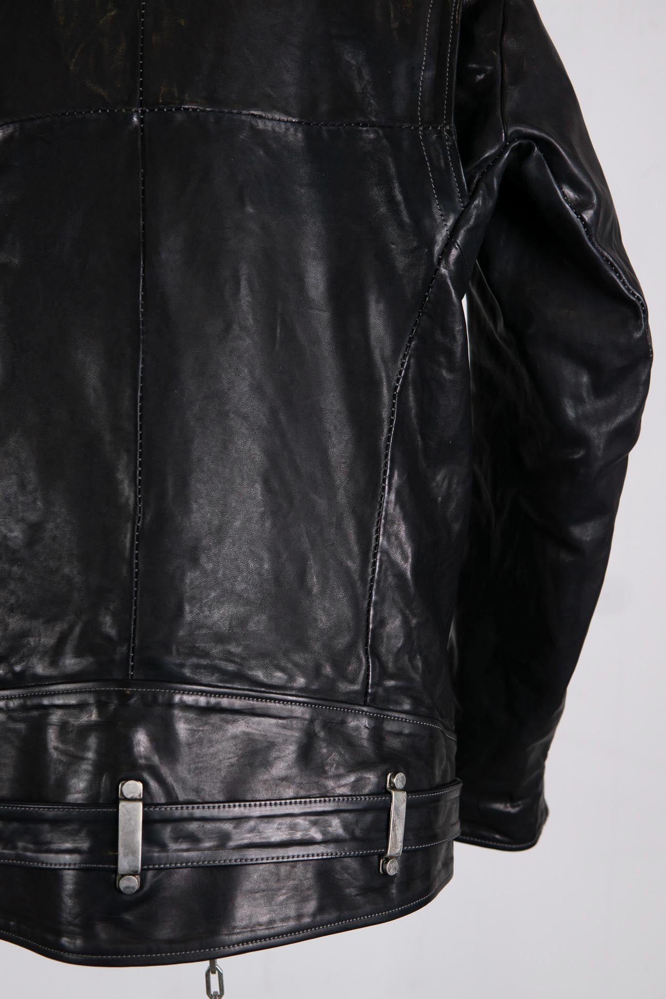 HORSE LEATHER DOUBLE BREAST MOTO LINED MB-5