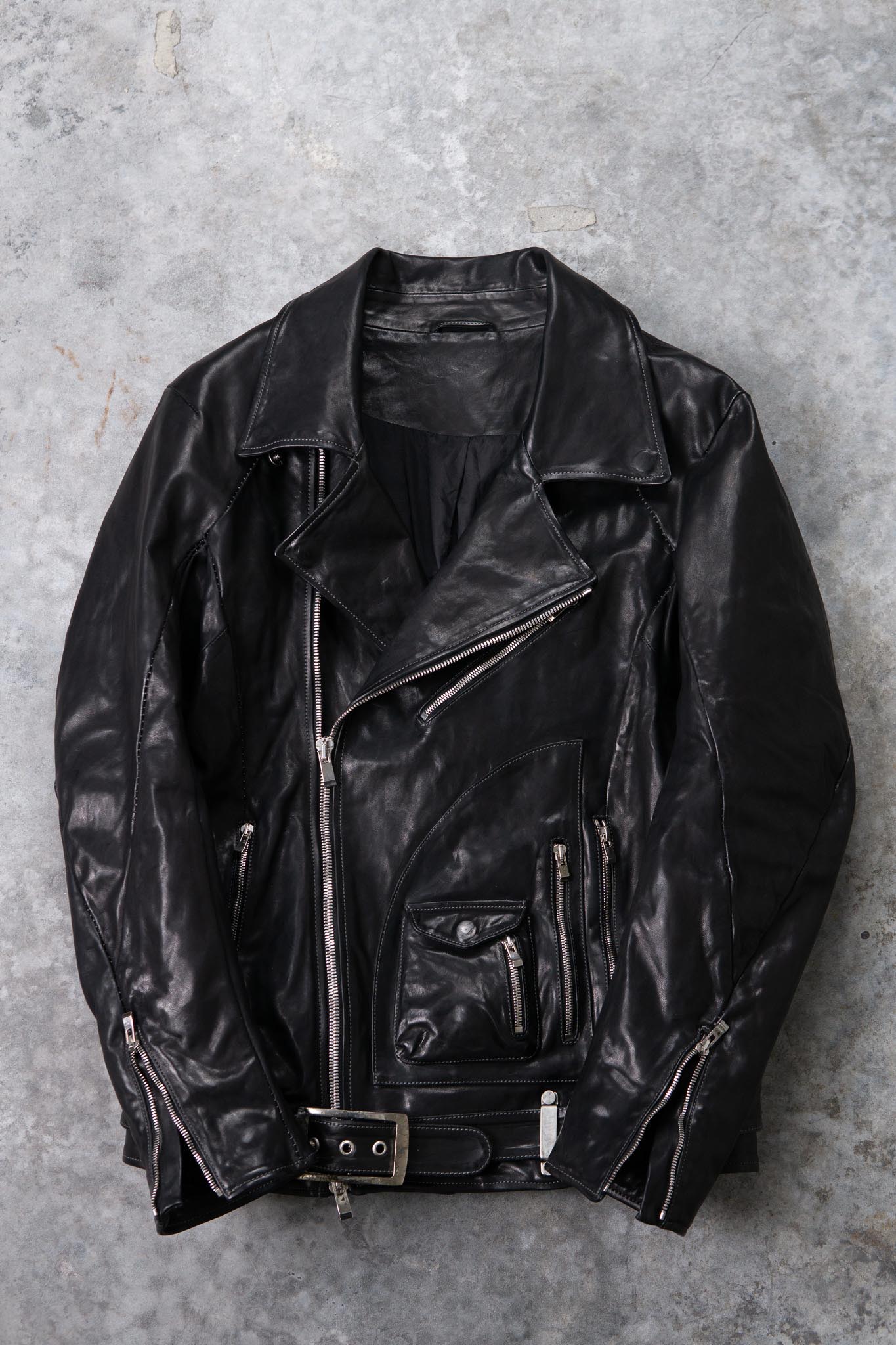 HORSE LEATHER DOUBLE BREAST MOTO LINED MB-5