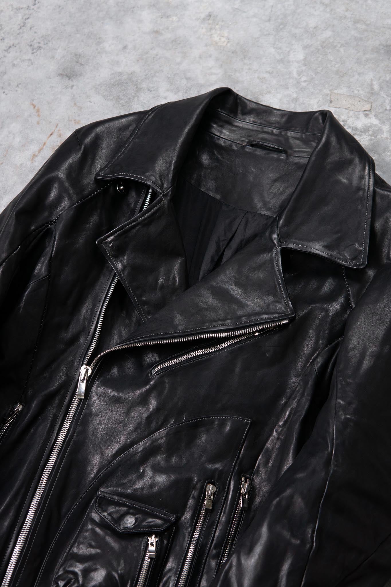 HORSE LEATHER DOUBLE BREAST MOTO LINED MB-5