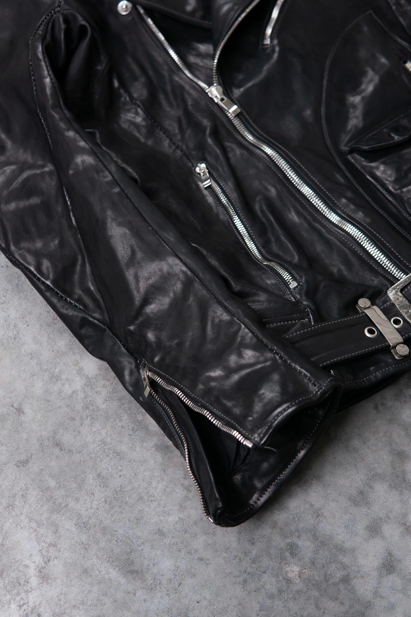 HORSE LEATHER DOUBLE BREAST MOTO LINED MB-5