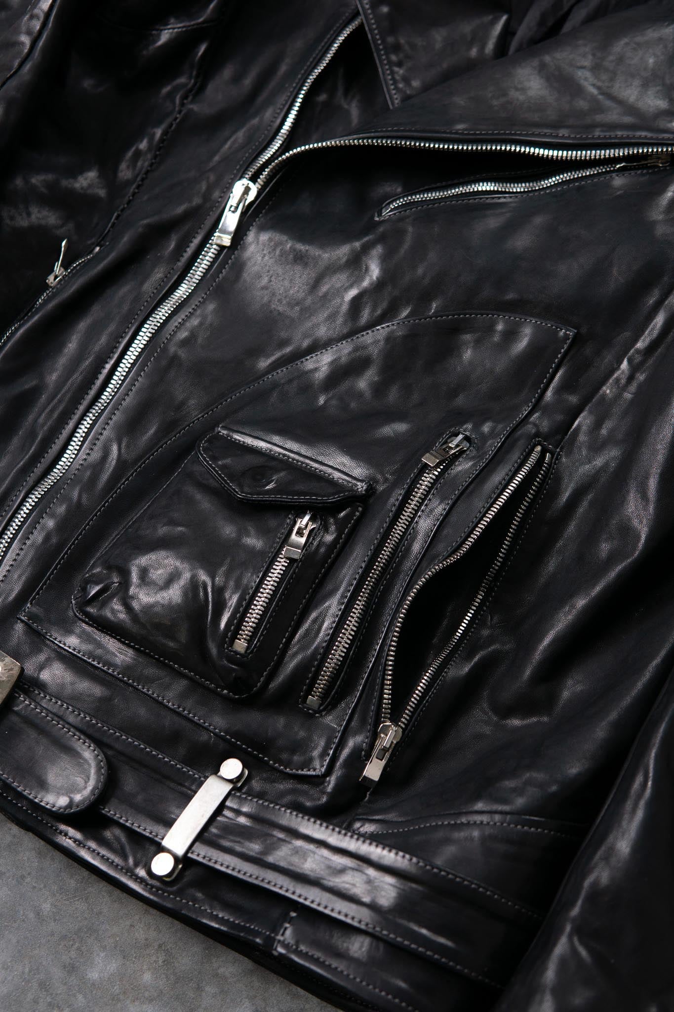 HORSE LEATHER DOUBLE BREAST MOTO LINED MB-5