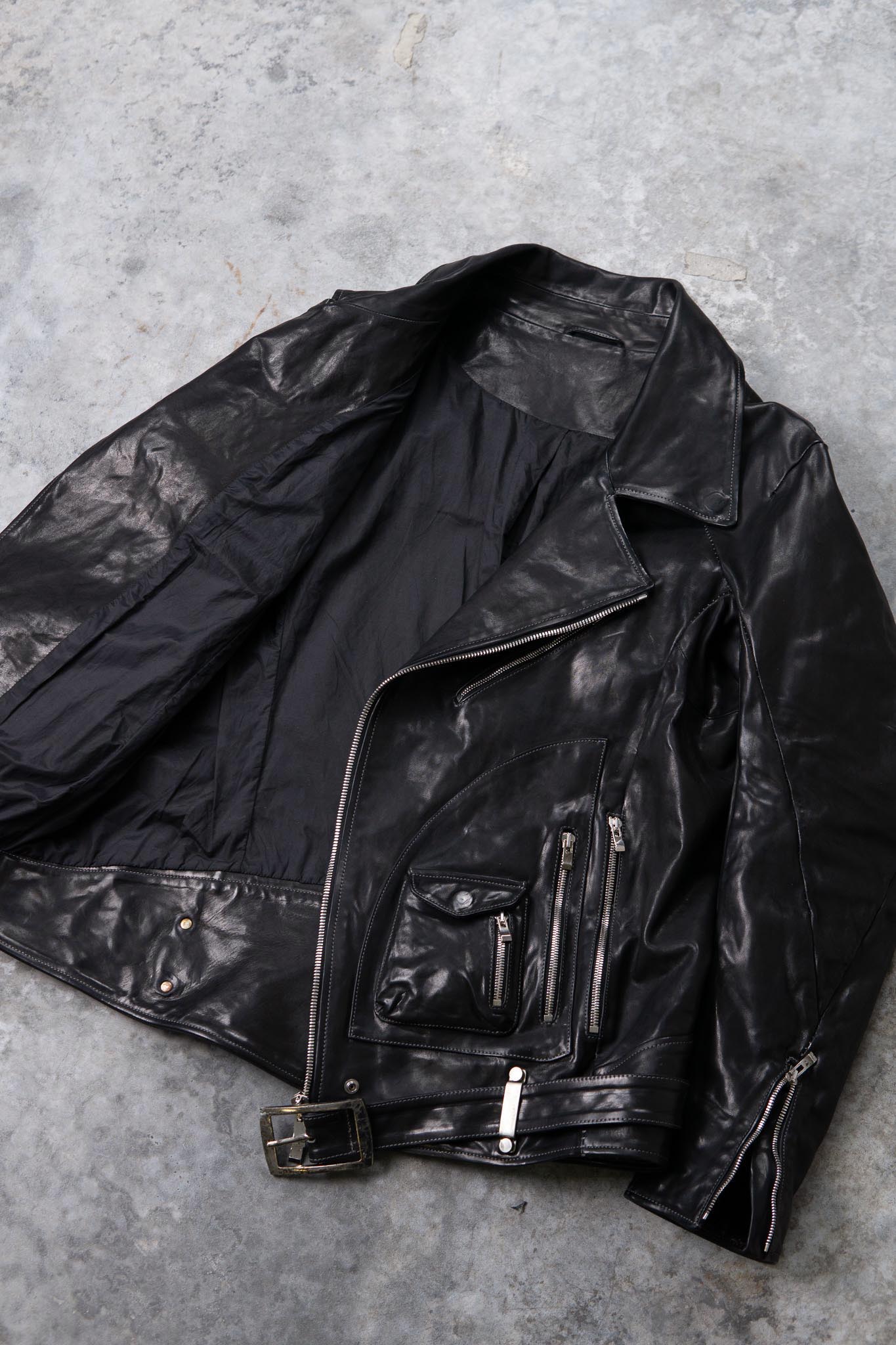 HORSE LEATHER DOUBLE BREAST MOTO LINED MB-5