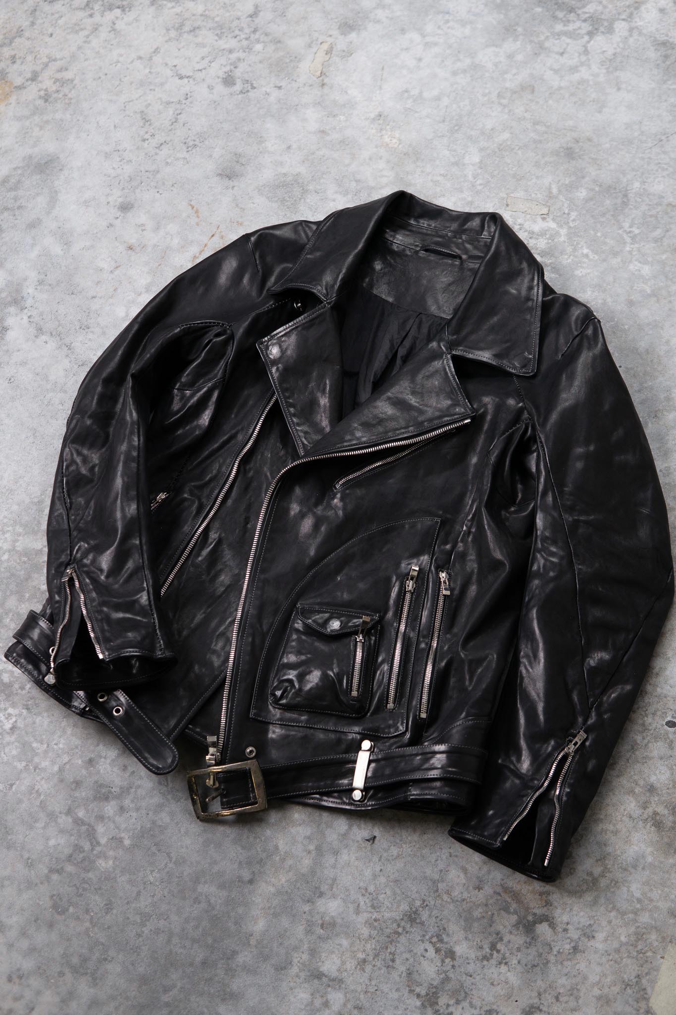 HORSE LEATHER DOUBLE BREAST MOTO LINED MB-5