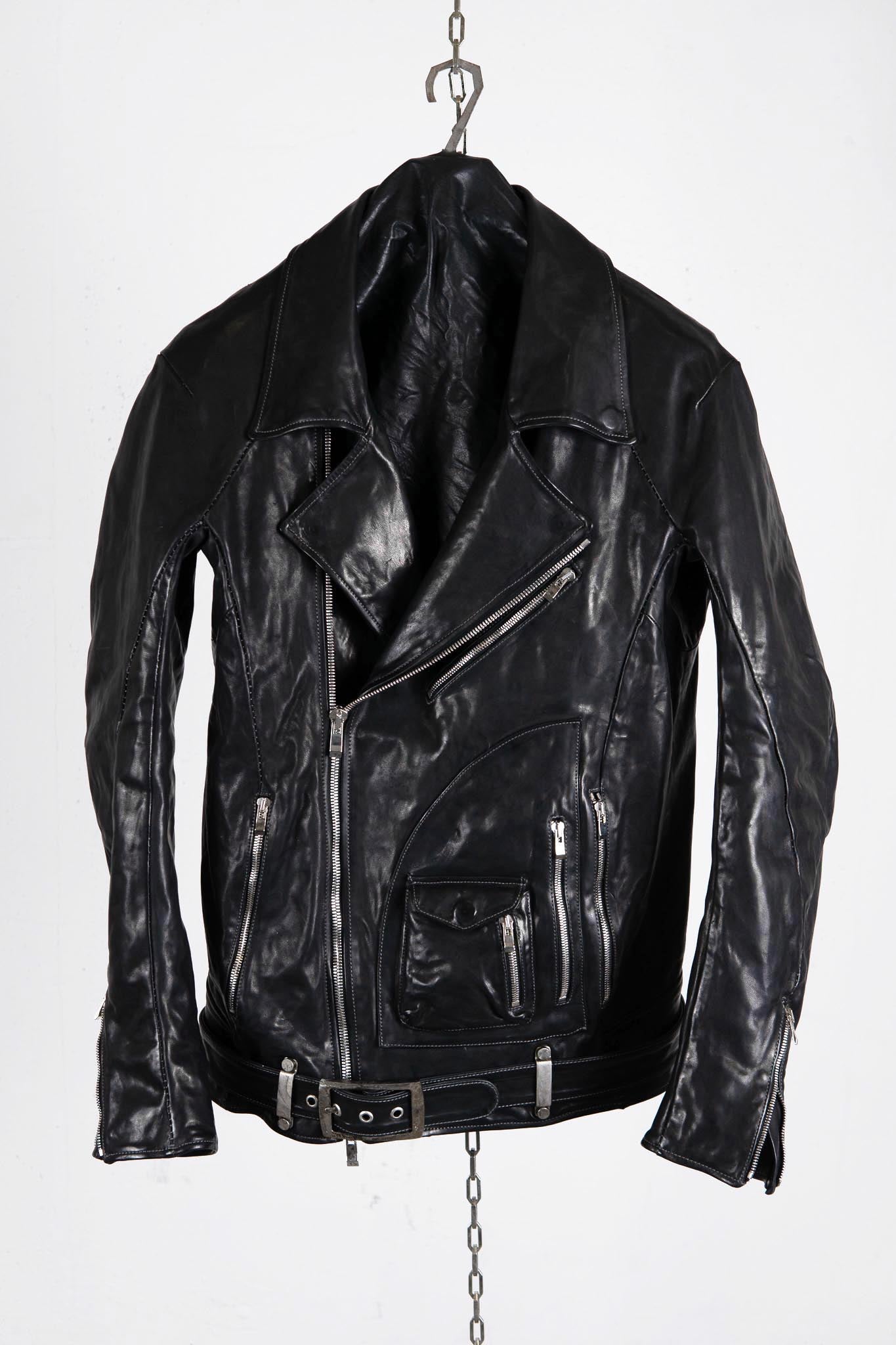 HORSE LEATHER DOUBLE BREAST MOTO LINED MB-5