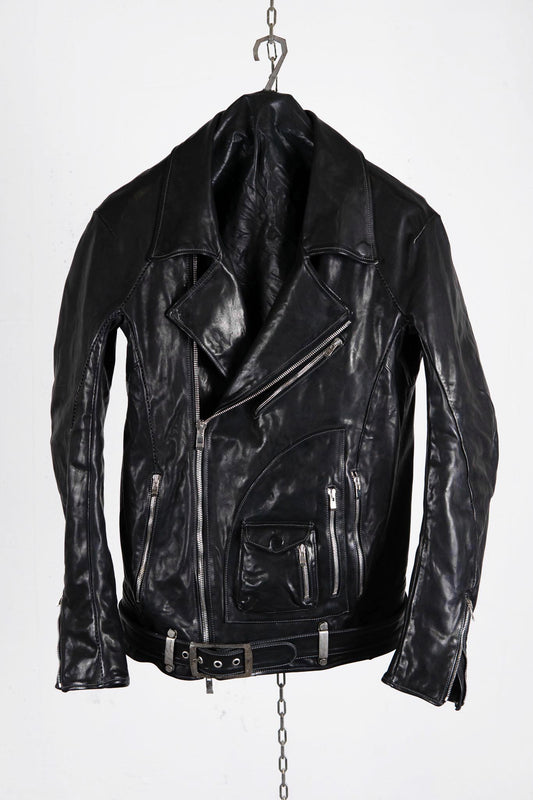 HORSE LEATHER DOUBLE BREAST MOTO LINED MB-5