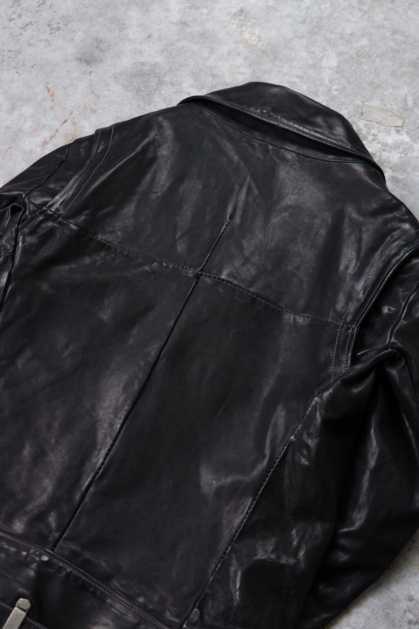 HORSE LEATHER DOUBLE BREAST MOTO LINED MB-5