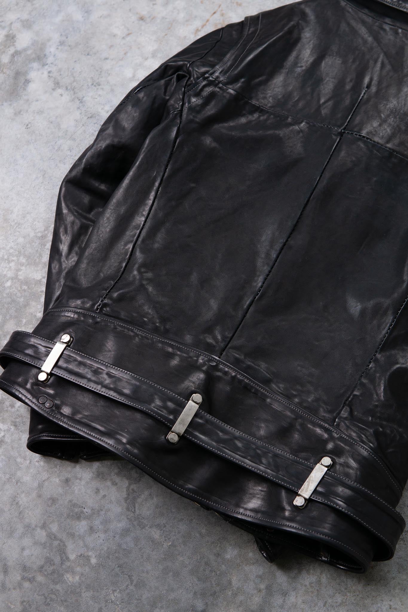 HORSE LEATHER DOUBLE BREAST MOTO LINED MB-5