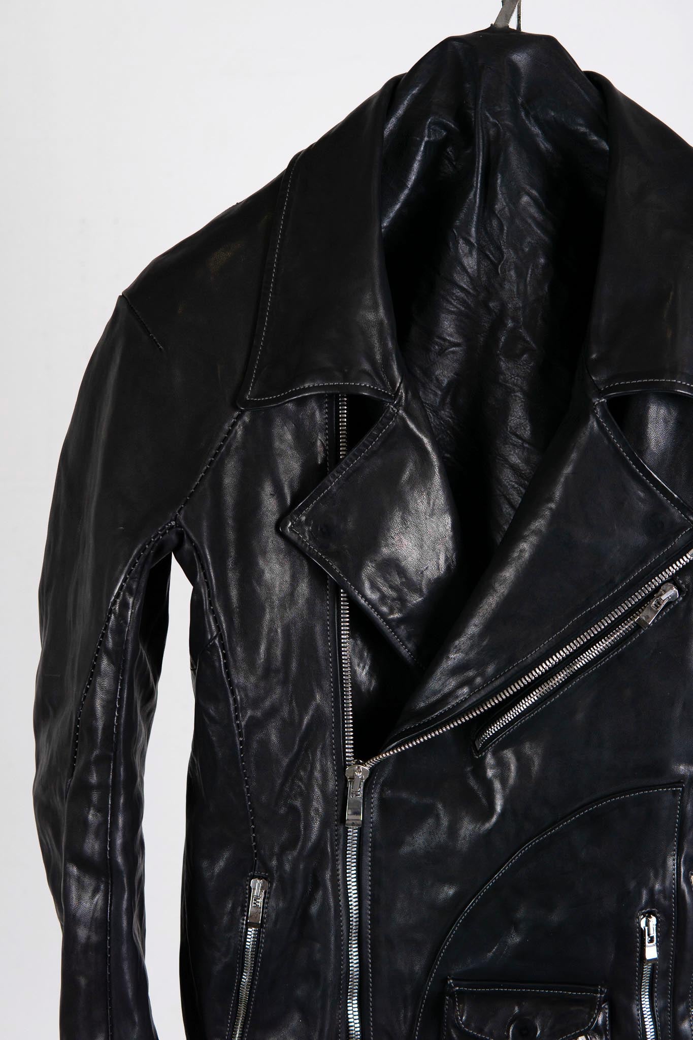 HORSE LEATHER DOUBLE BREAST MOTO LINED MB-5