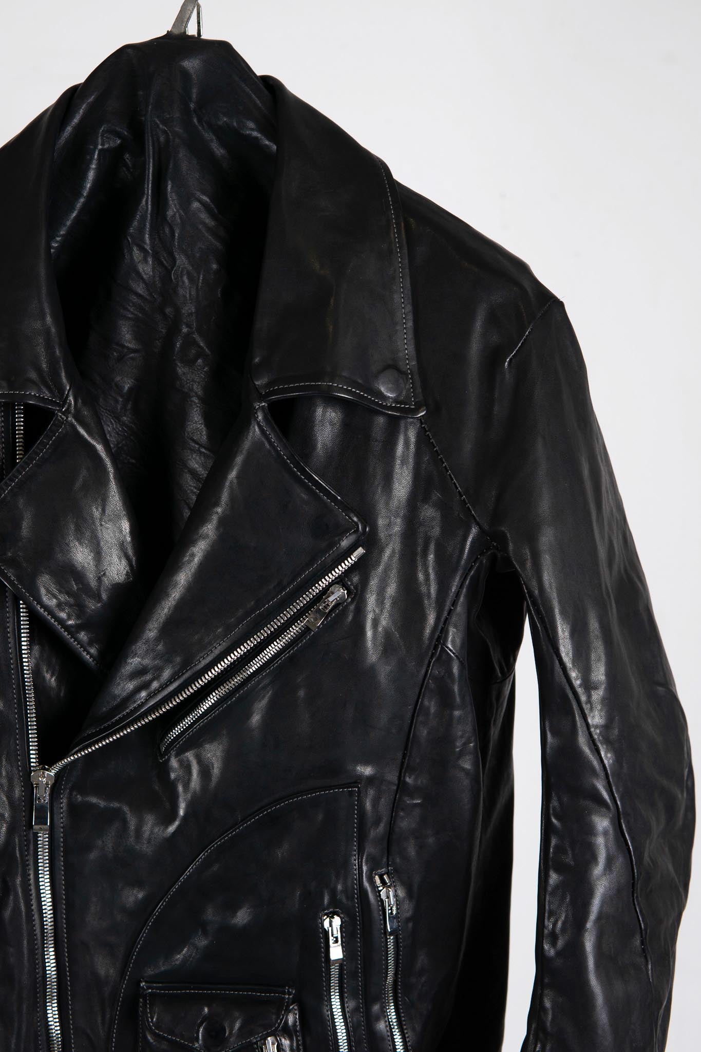 HORSE LEATHER DOUBLE BREAST MOTO LINED MB-5