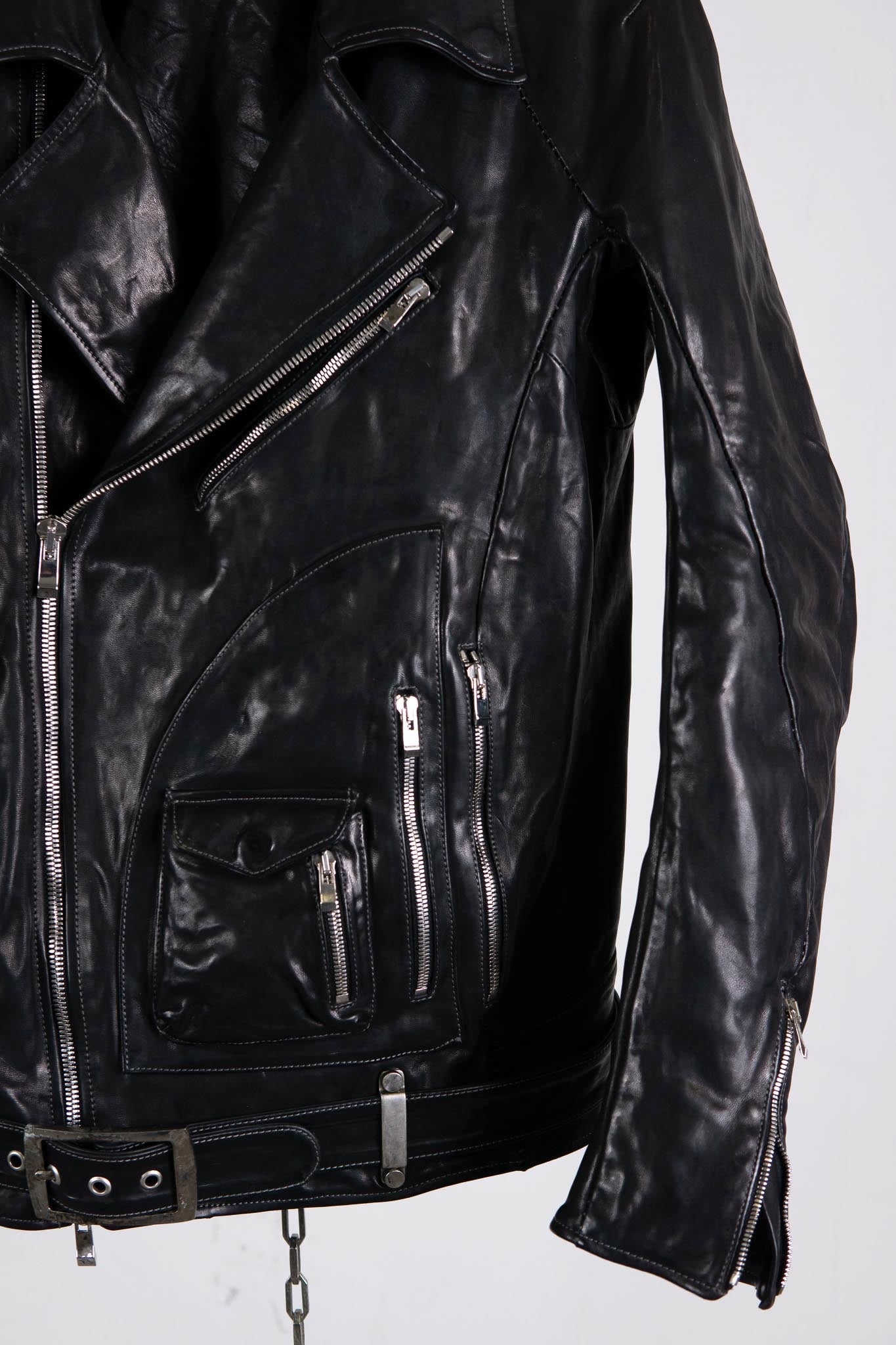 HORSE LEATHER DOUBLE BREAST MOTO LINED MB-5