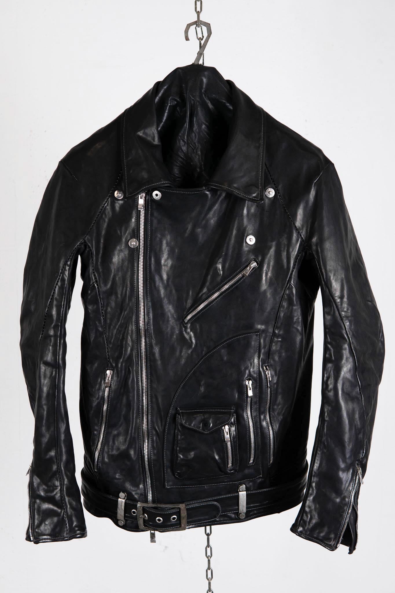 HORSE LEATHER DOUBLE BREAST MOTO LINED MB-5