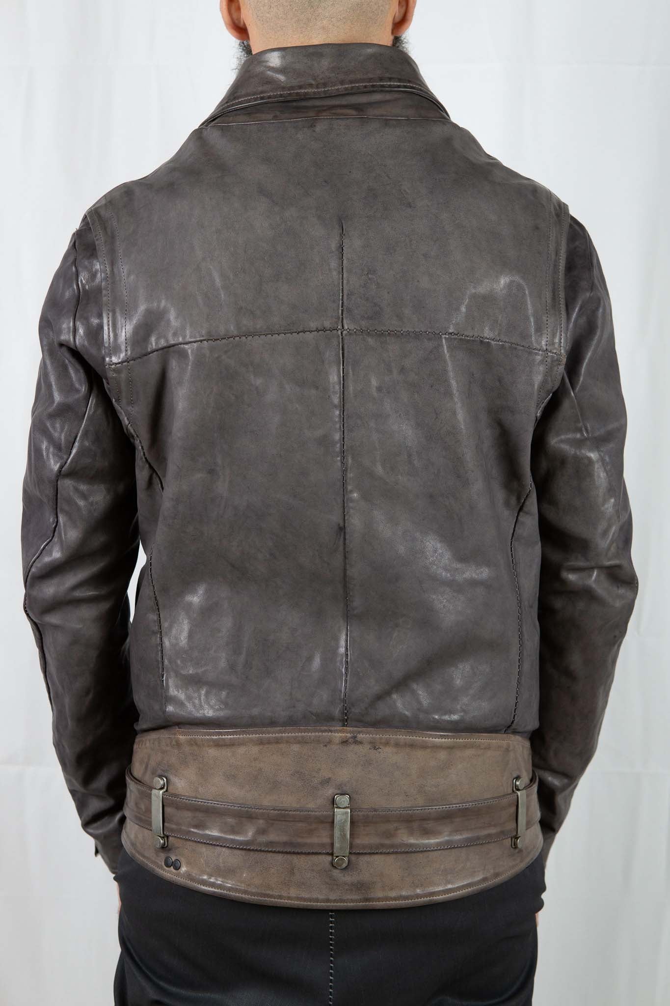 HORSE LEATHER DOUBLE BREAST MOTO MB-5 LINED