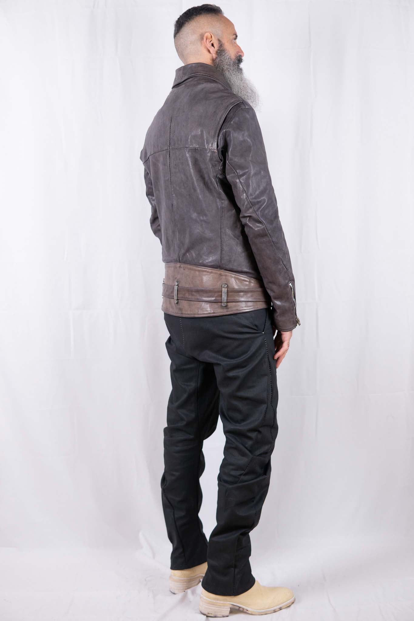 HORSE LEATHER DOUBLE BREAST MOTO MB-5 LINED