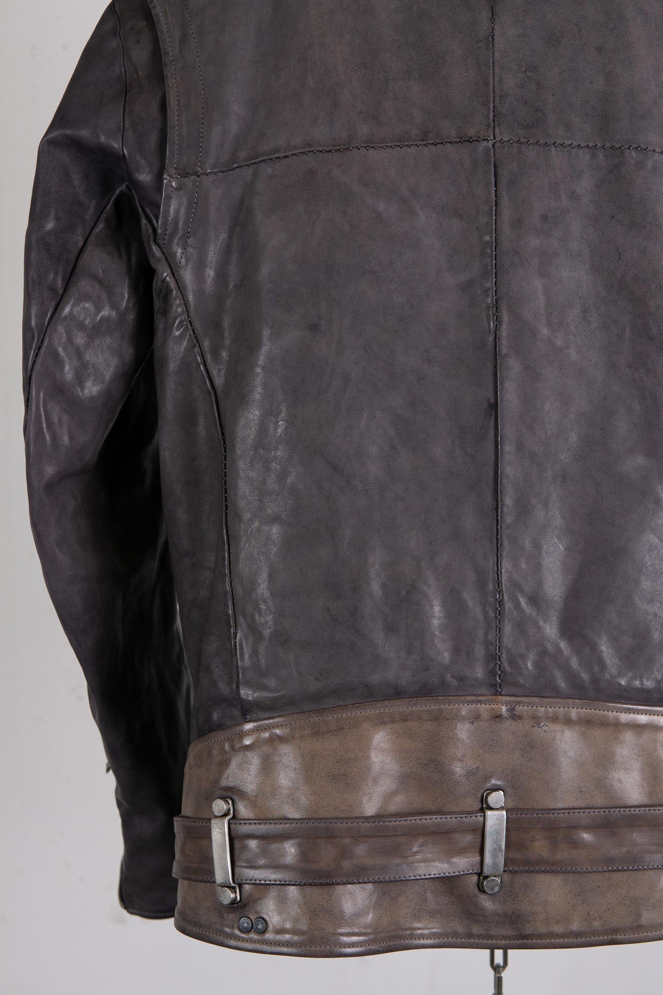 HORSE LEATHER DOUBLE BREAST MOTO MB-5 LINED