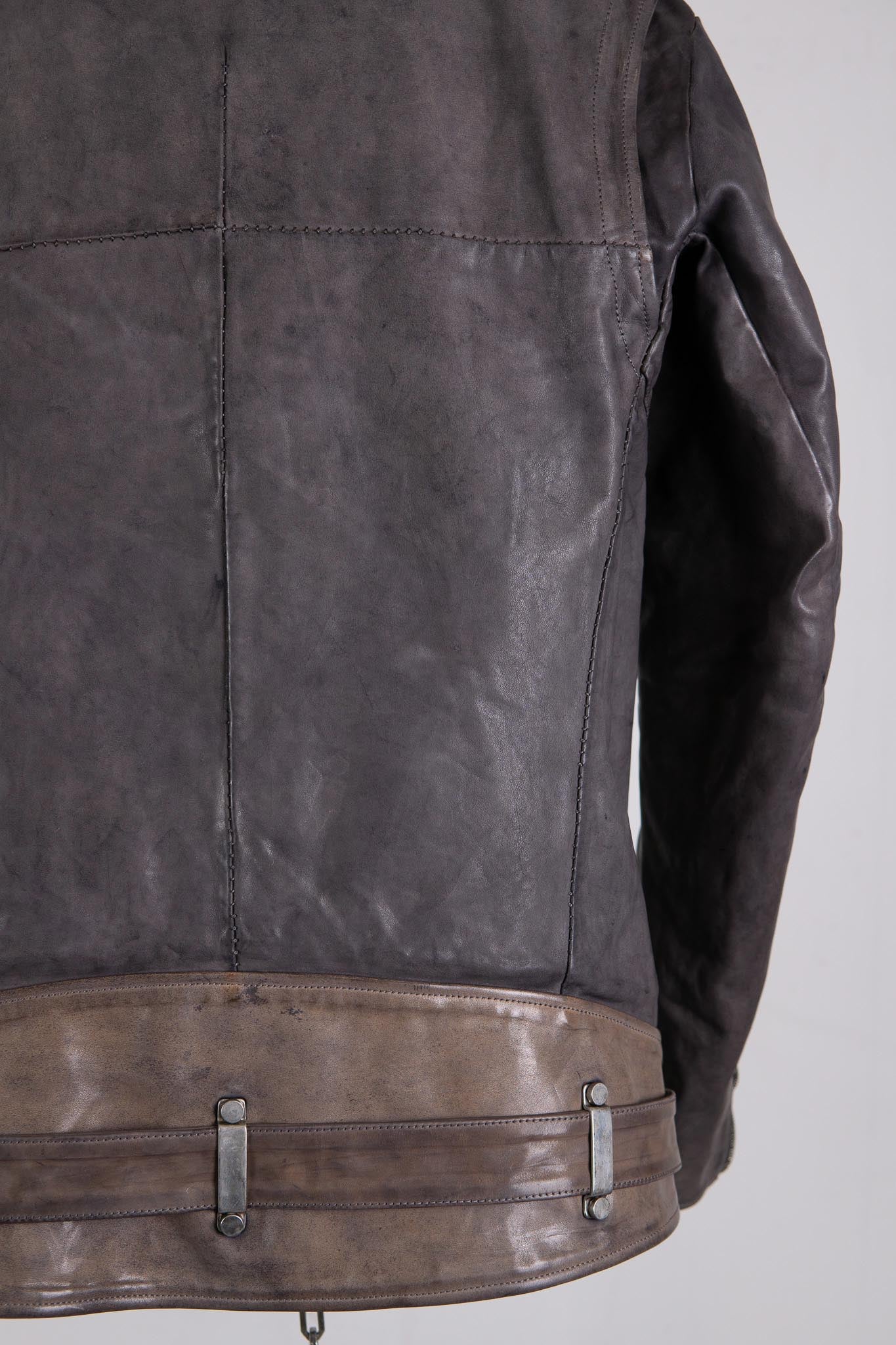 HORSE LEATHER DOUBLE BREAST MOTO MB-5 LINED